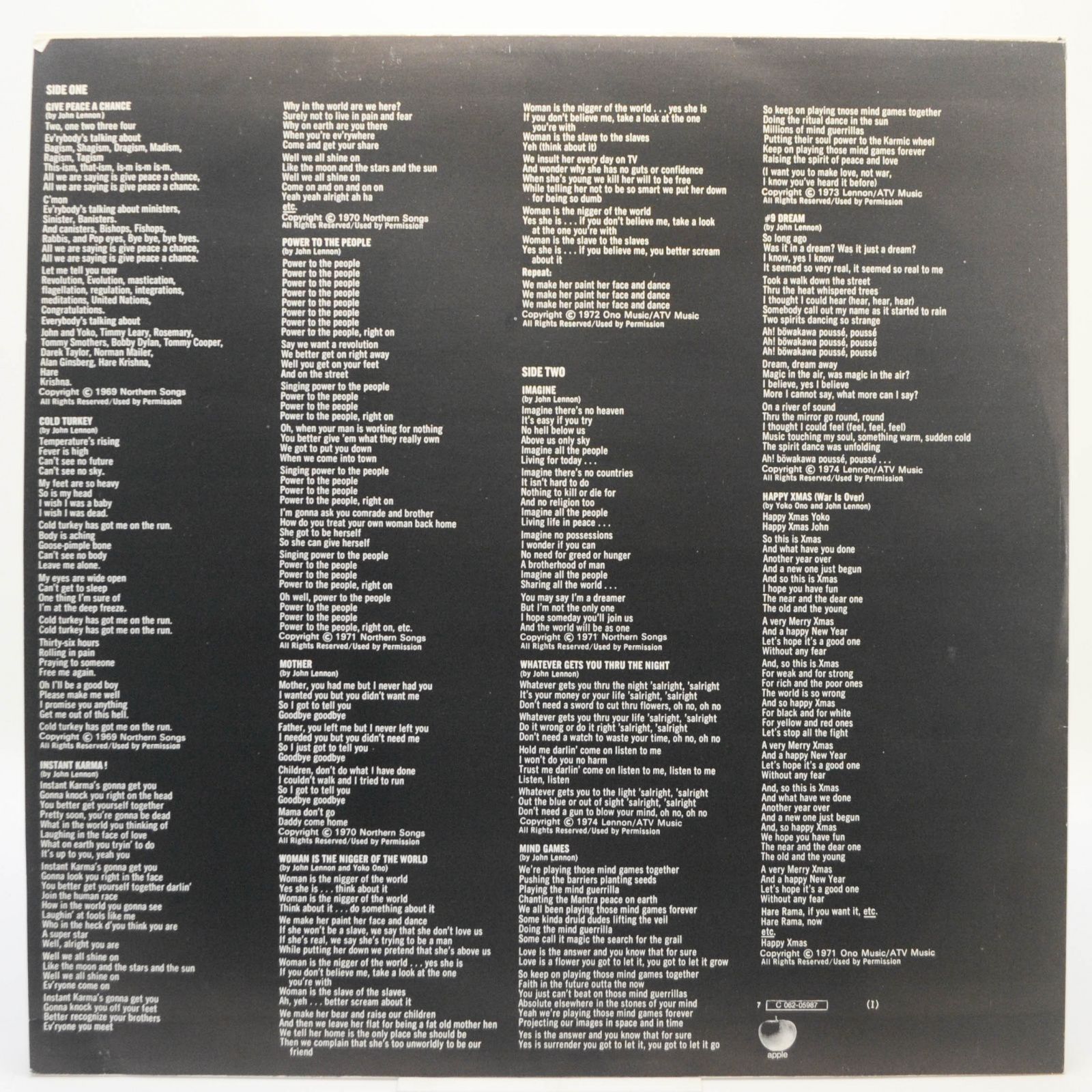 Lennon, Plastic Ono Band — Shaved Fish, 1975