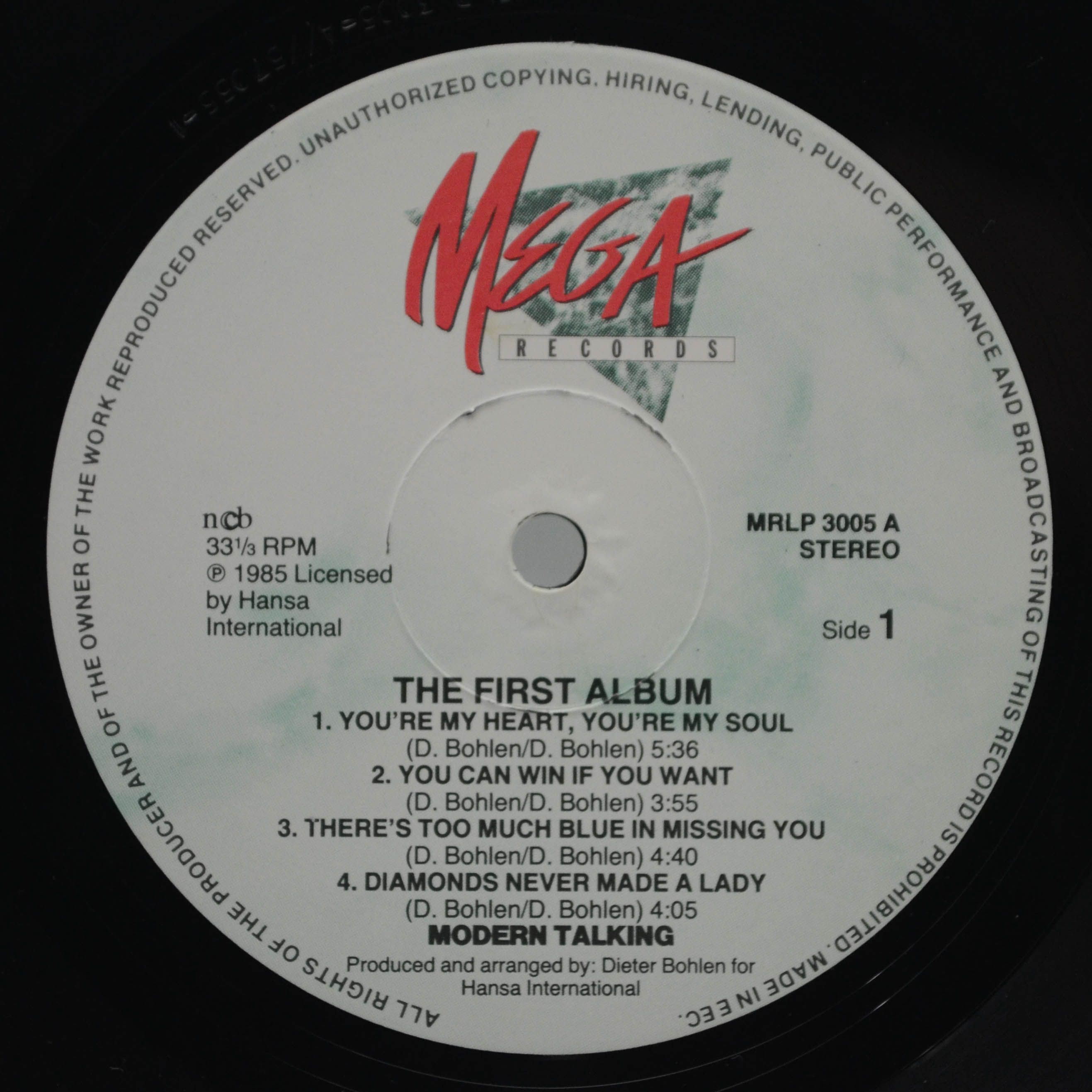 Виниловая пластинка Modern Talking — The 1st Album, 1985
