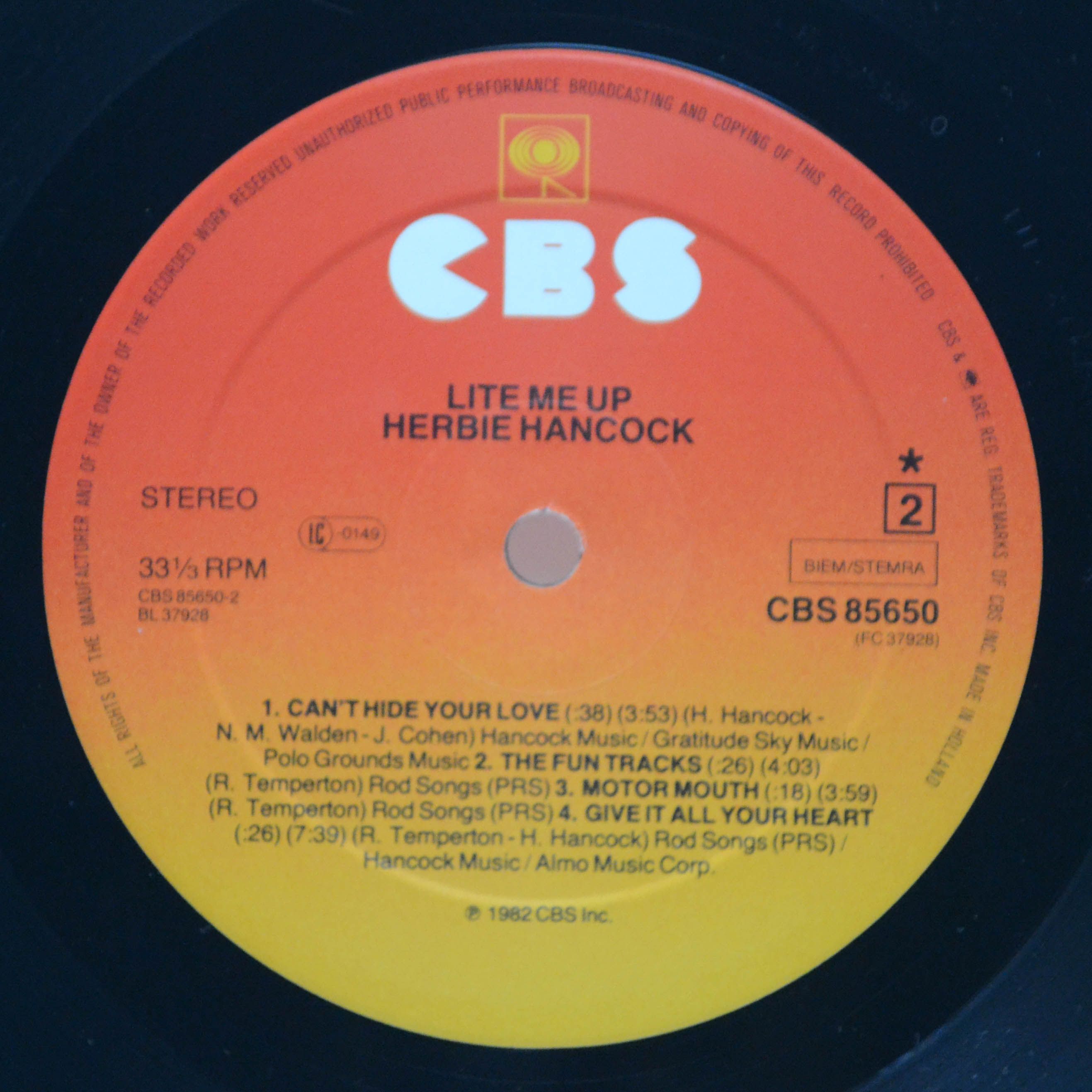 Виниловая пластинка Herbie Hancock — Lite Me Up, 1982