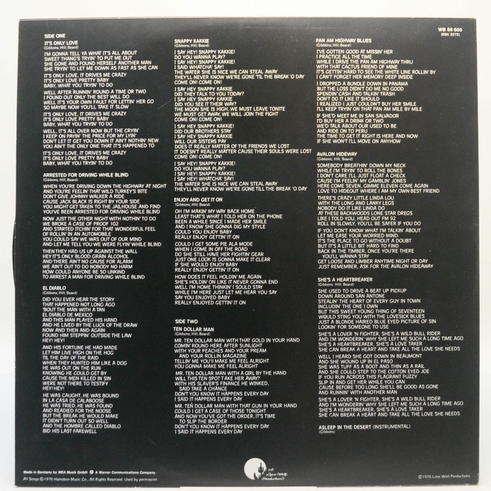 ZZ Top — Tejas, 1976