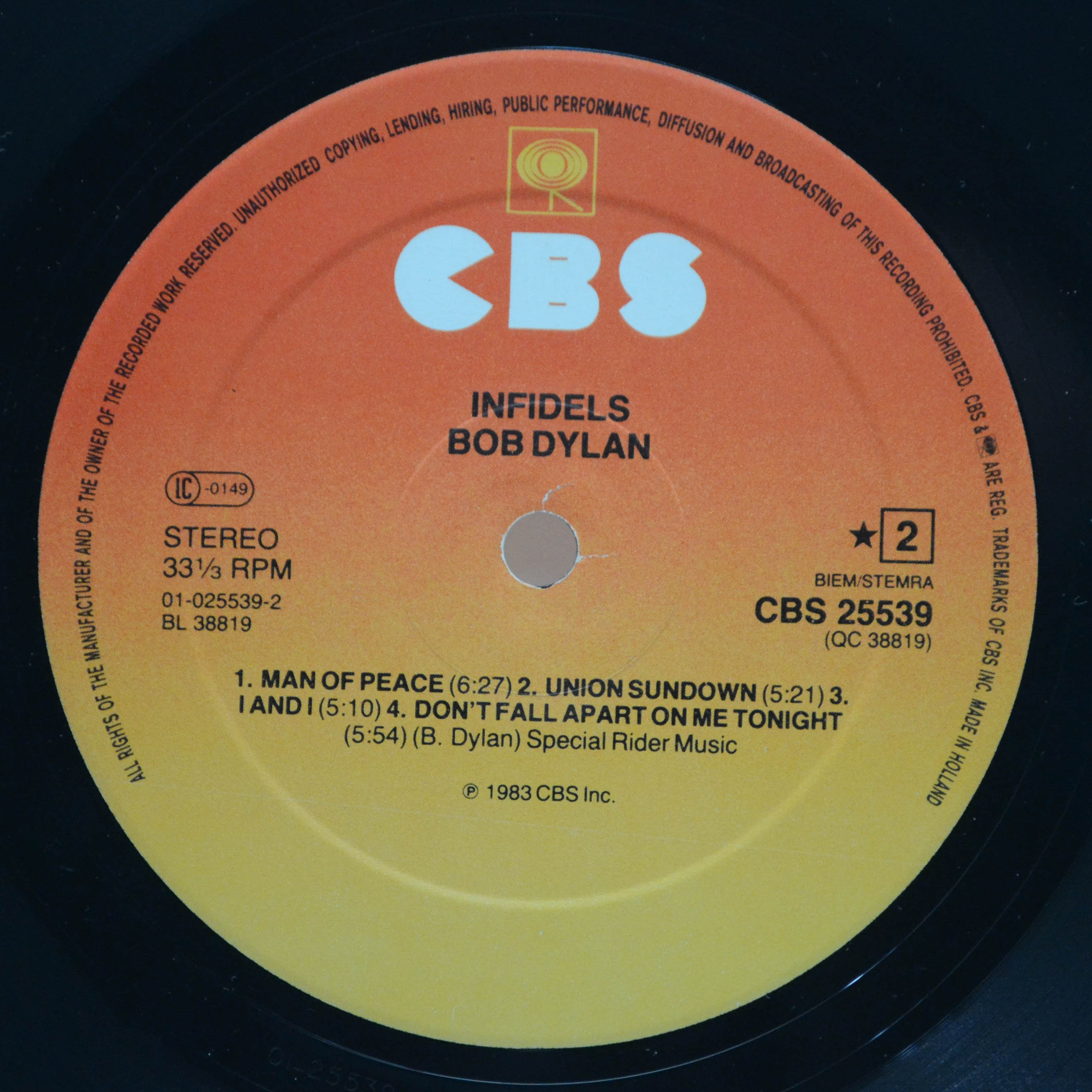 Bob Dylan — Infidels, 1983