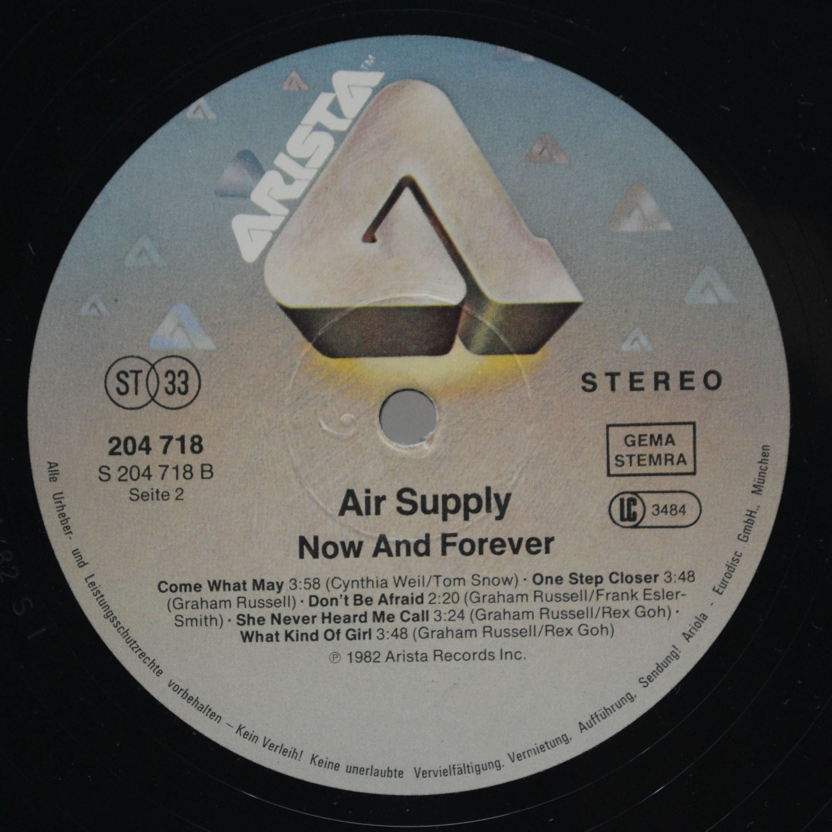 Виниловая пластинка Air Supply — Now And Forever, 1982