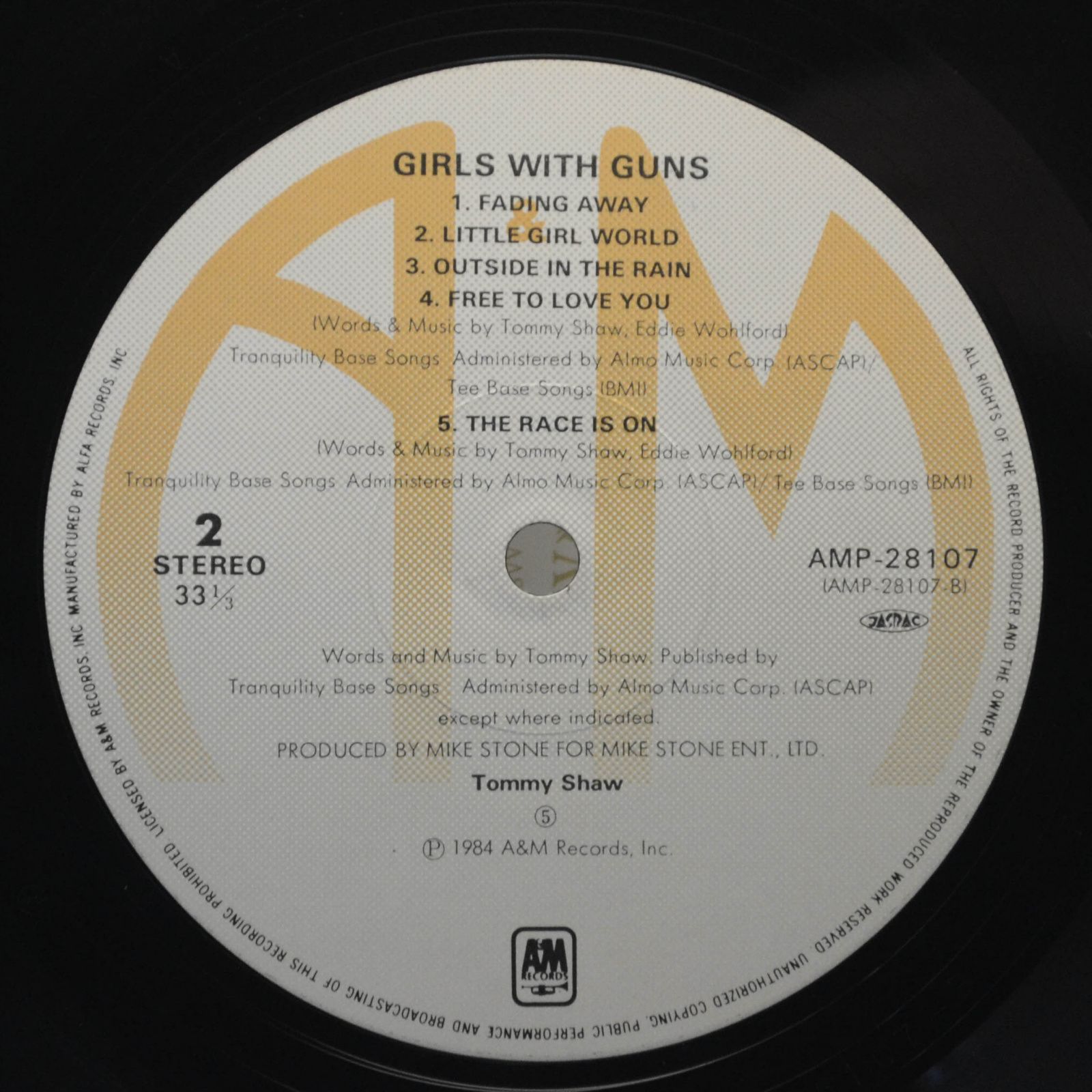 Виниловая пластинка Tommy Shaw — Girls With Guns, 1984