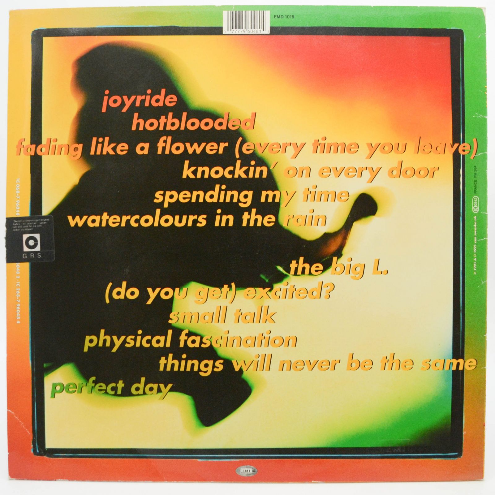 Roxette — Joyride (1-st, Sweden), 1991