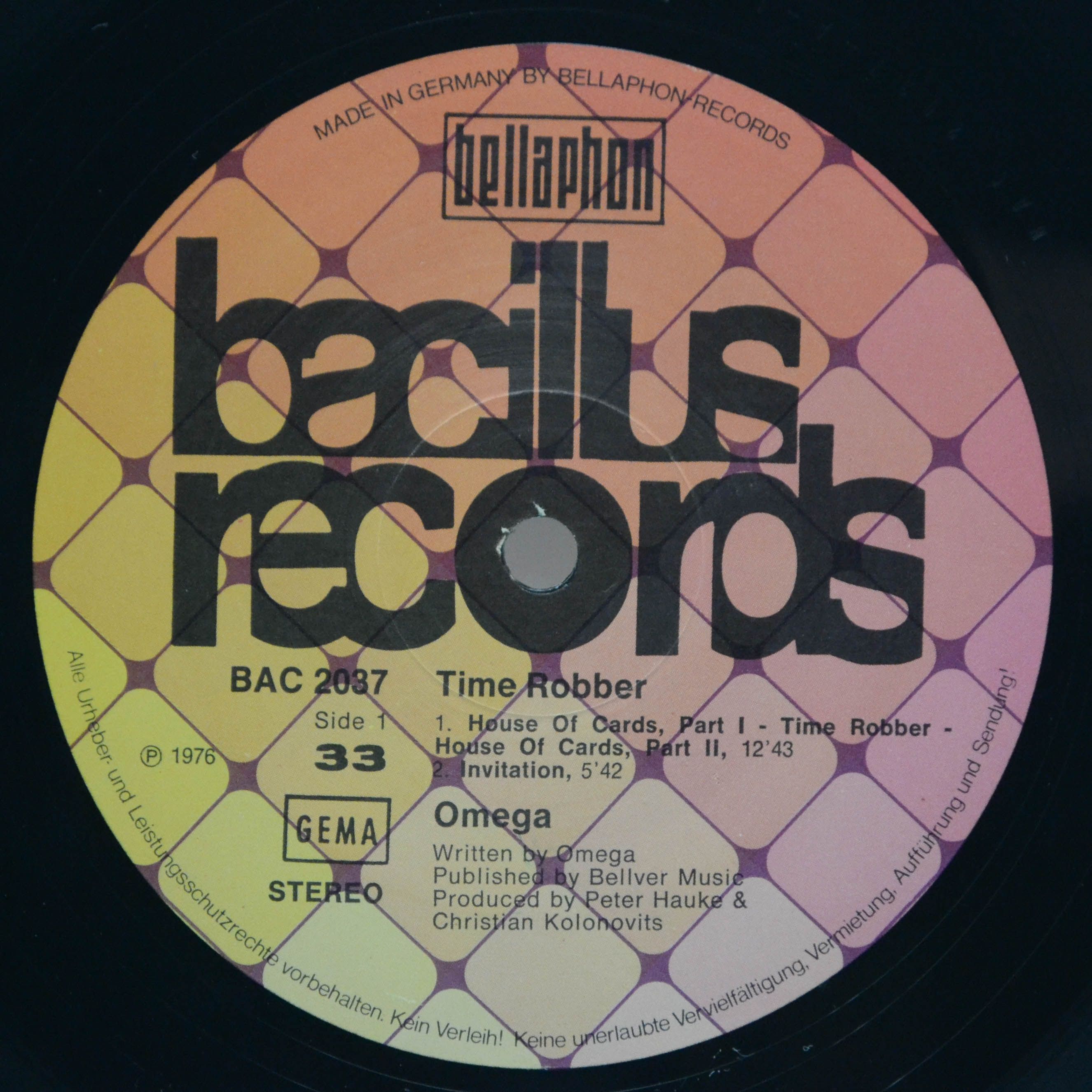 Виниловая пластинка Omega — Time Robber, 1976