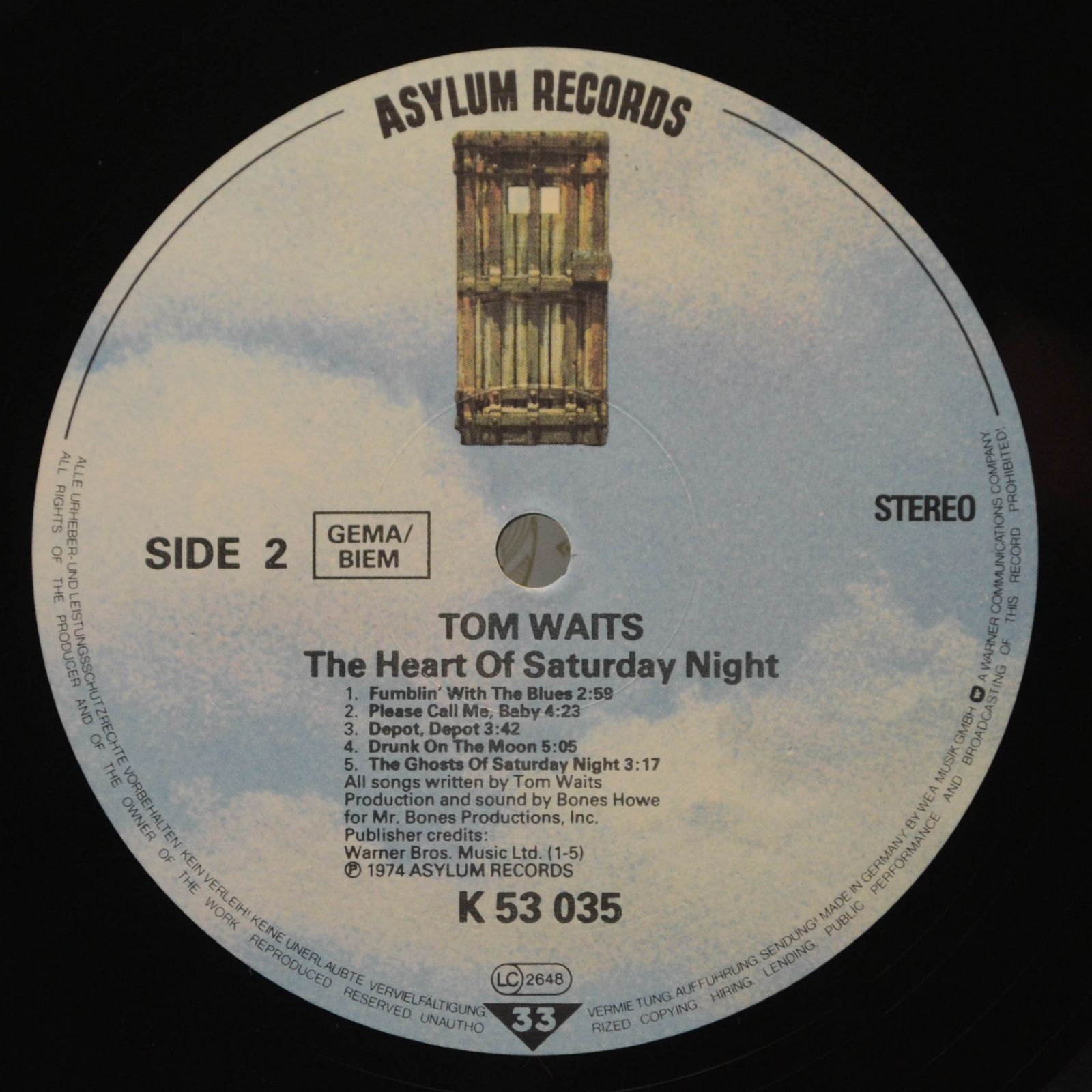 Tom Waits — The Heart Of Saturday Night, 1974