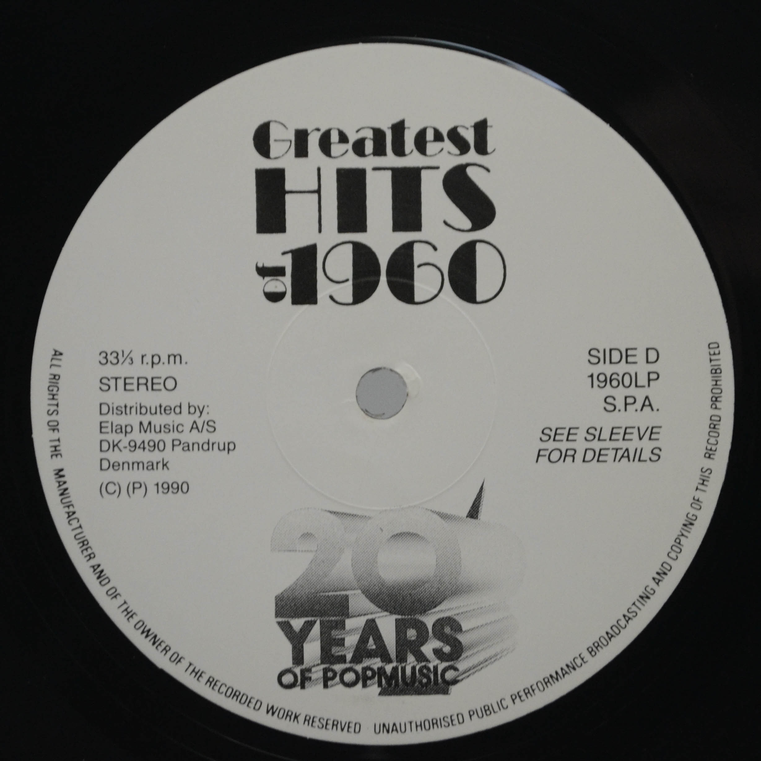 Виниловая пластинка Various — Greatest Hits Of 1960 (2LP), 1990