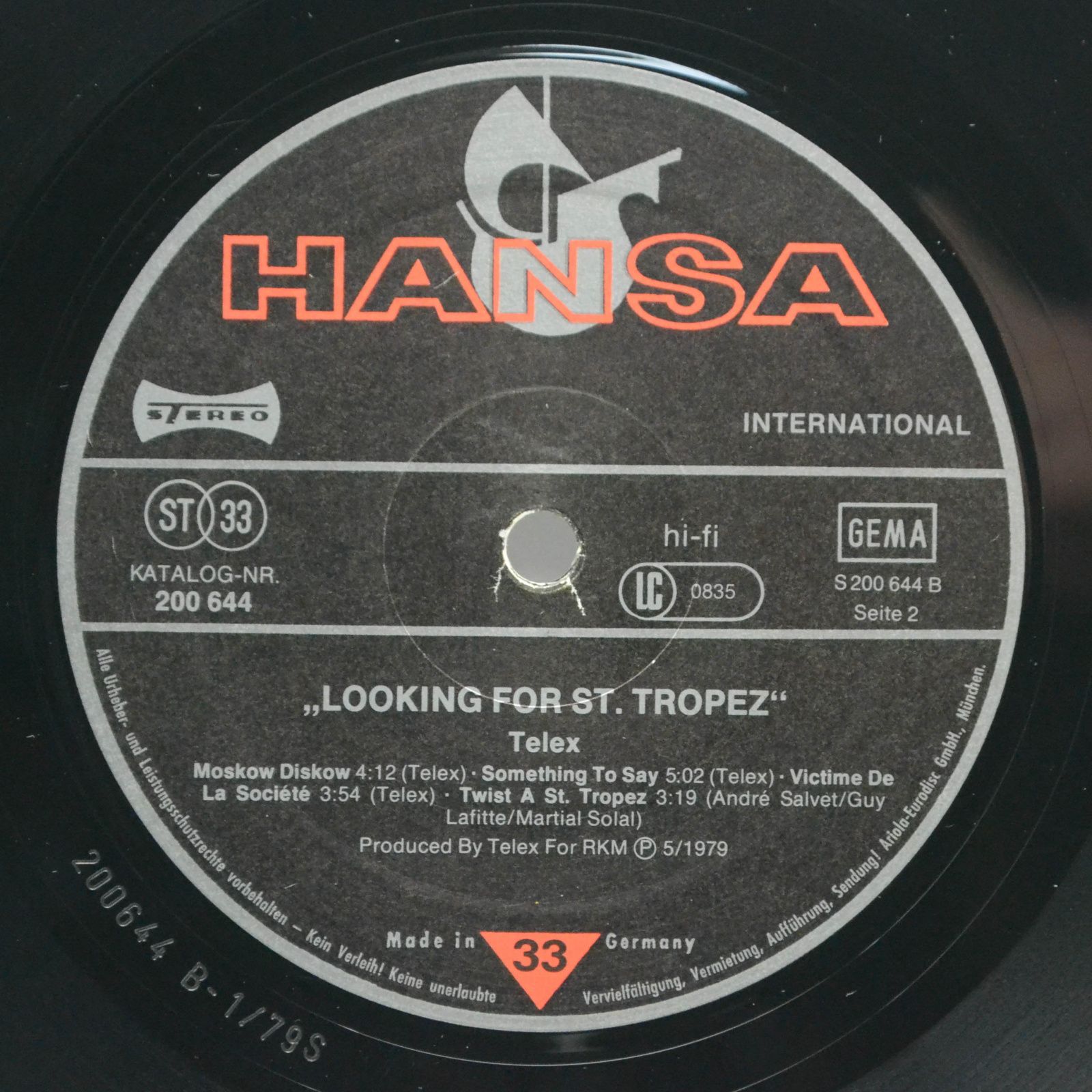 Telex — Looking For Saint Tropez, 1979