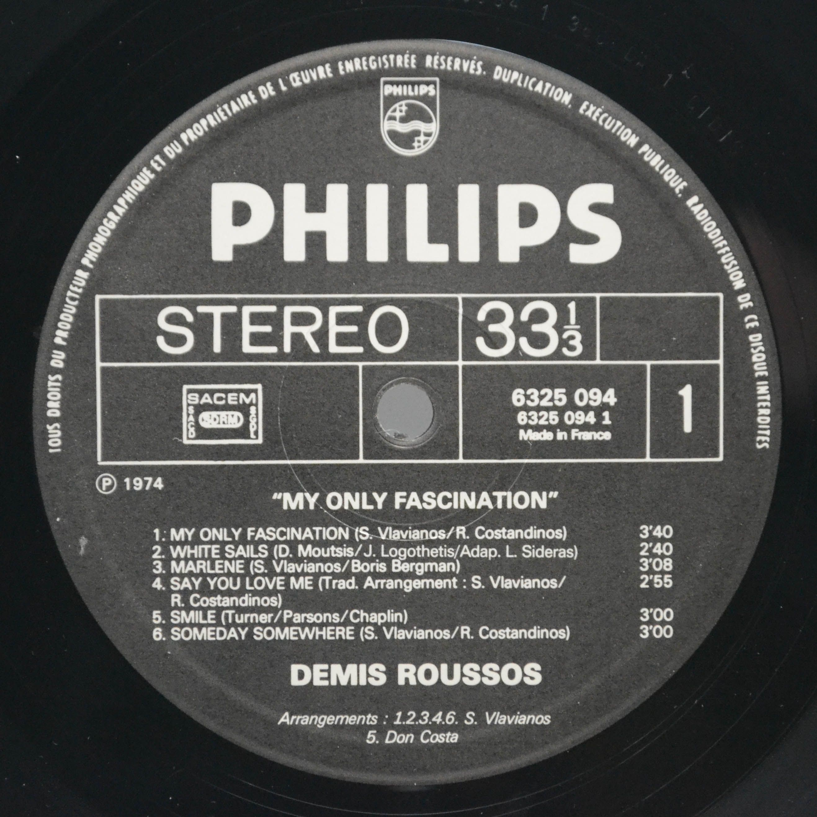 Démis Roussos — My Only Fascination (France), 1974