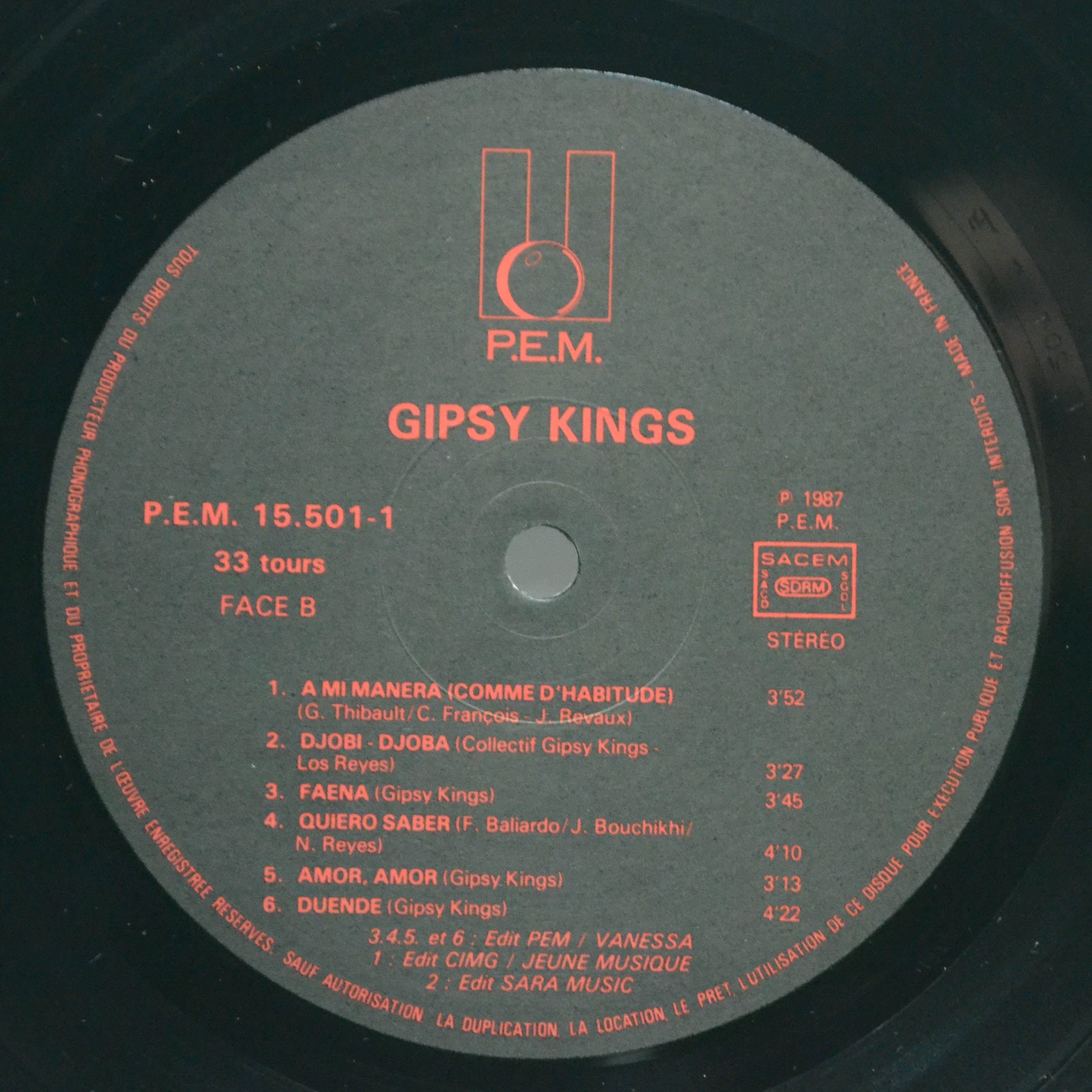 Виниловая пластинка Gipsy Kings — Gipsy Kings (1-st, France), 1987