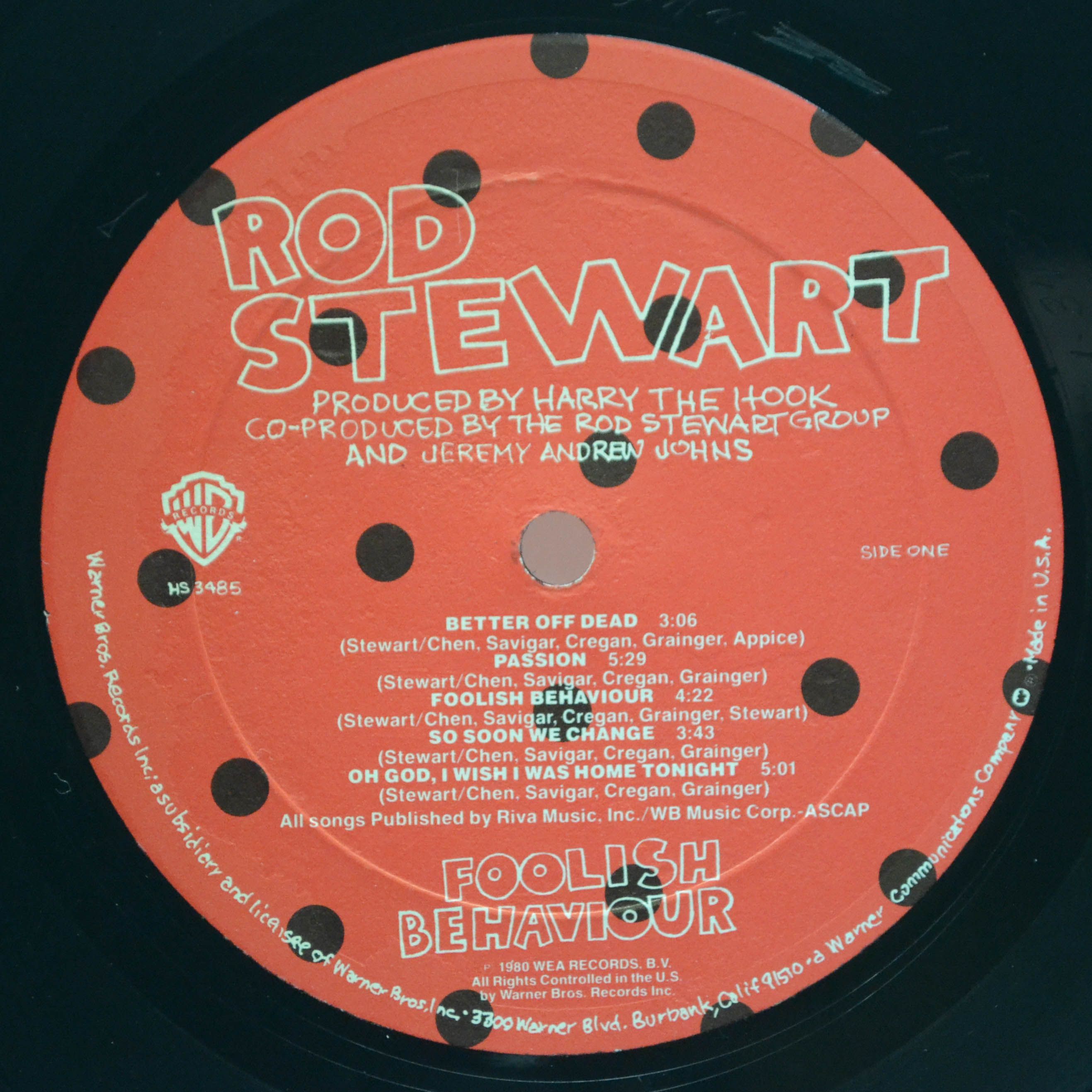 Rod Stewart — Foolish Behaviour (USA, poster), 1980