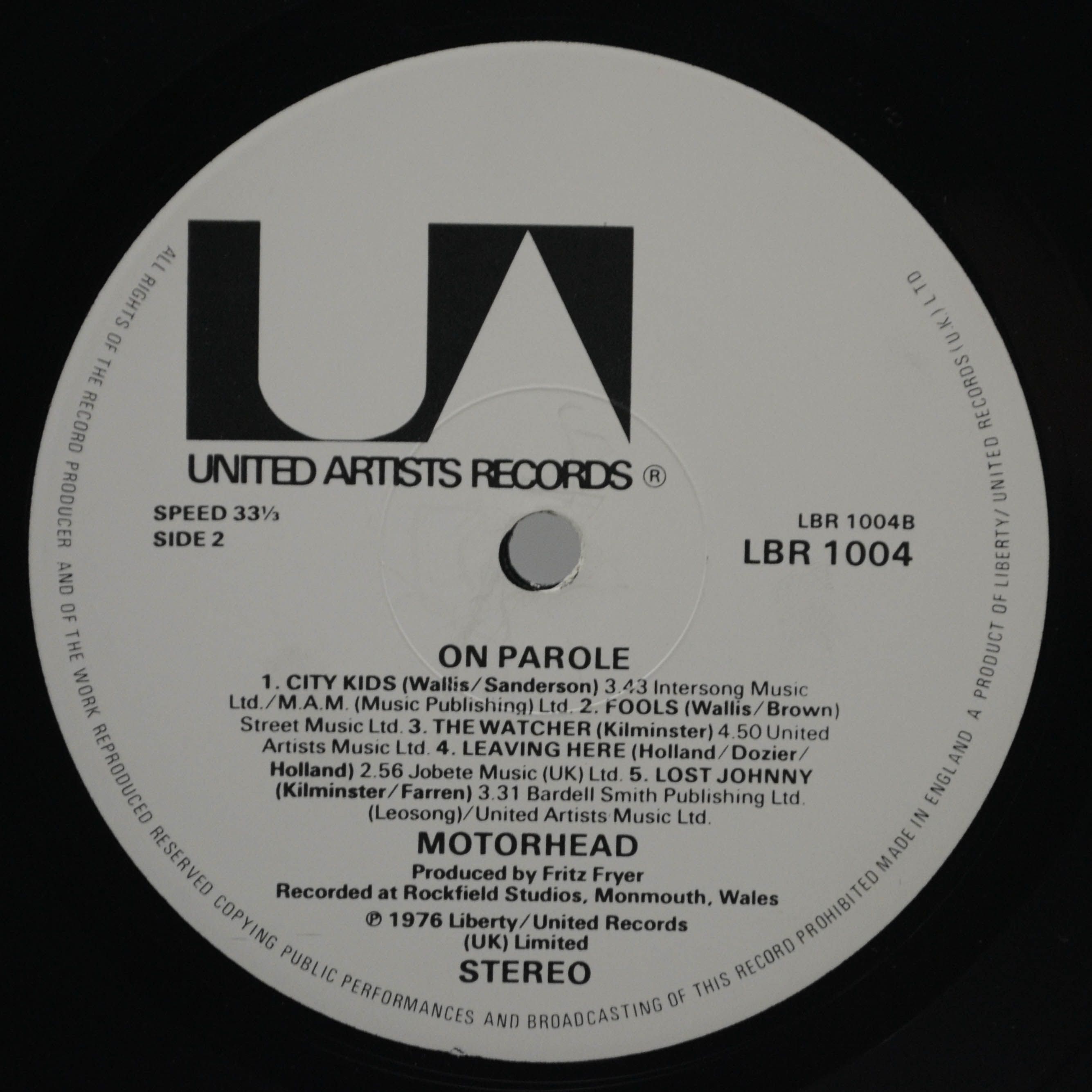 Motörhead — On Parole (1-st, UK), 1979