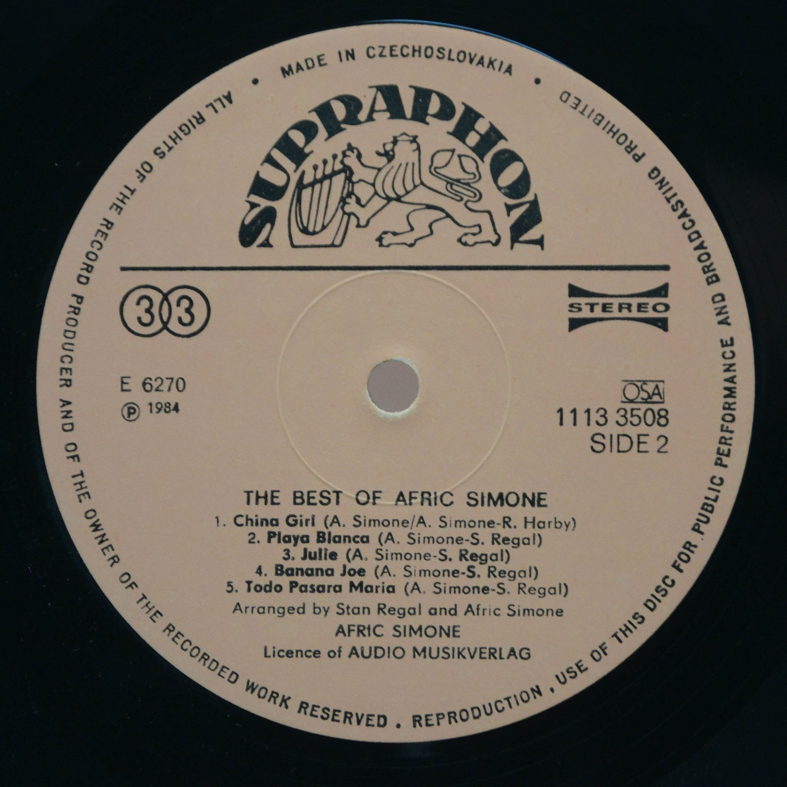 Виниловая пластинка Afric Simone — The Best Of Afric Simone, 1984