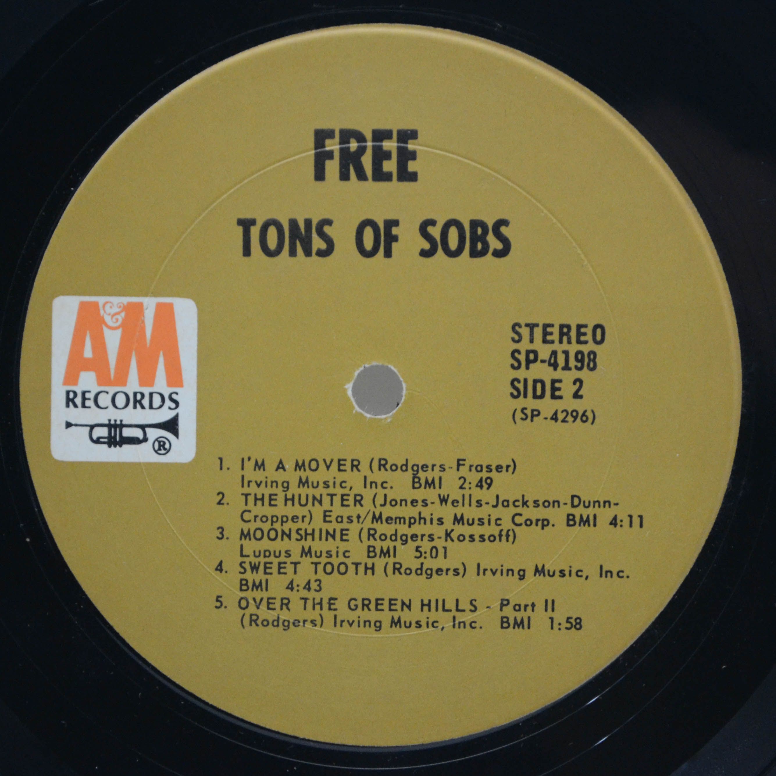 Free — Tons Of Sobs (USA), 1969