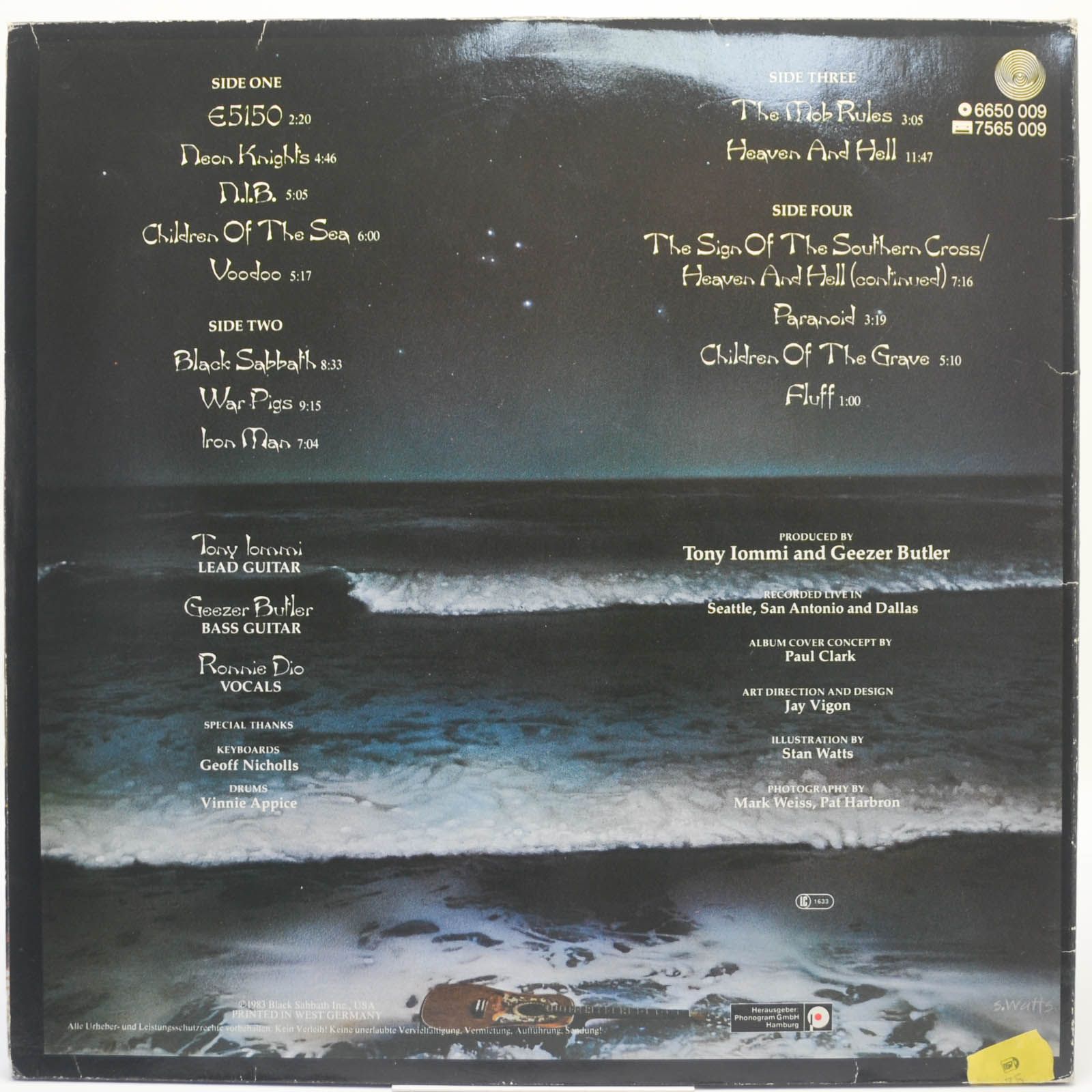 Black Sabbath — Live Evil (2LP), 1983