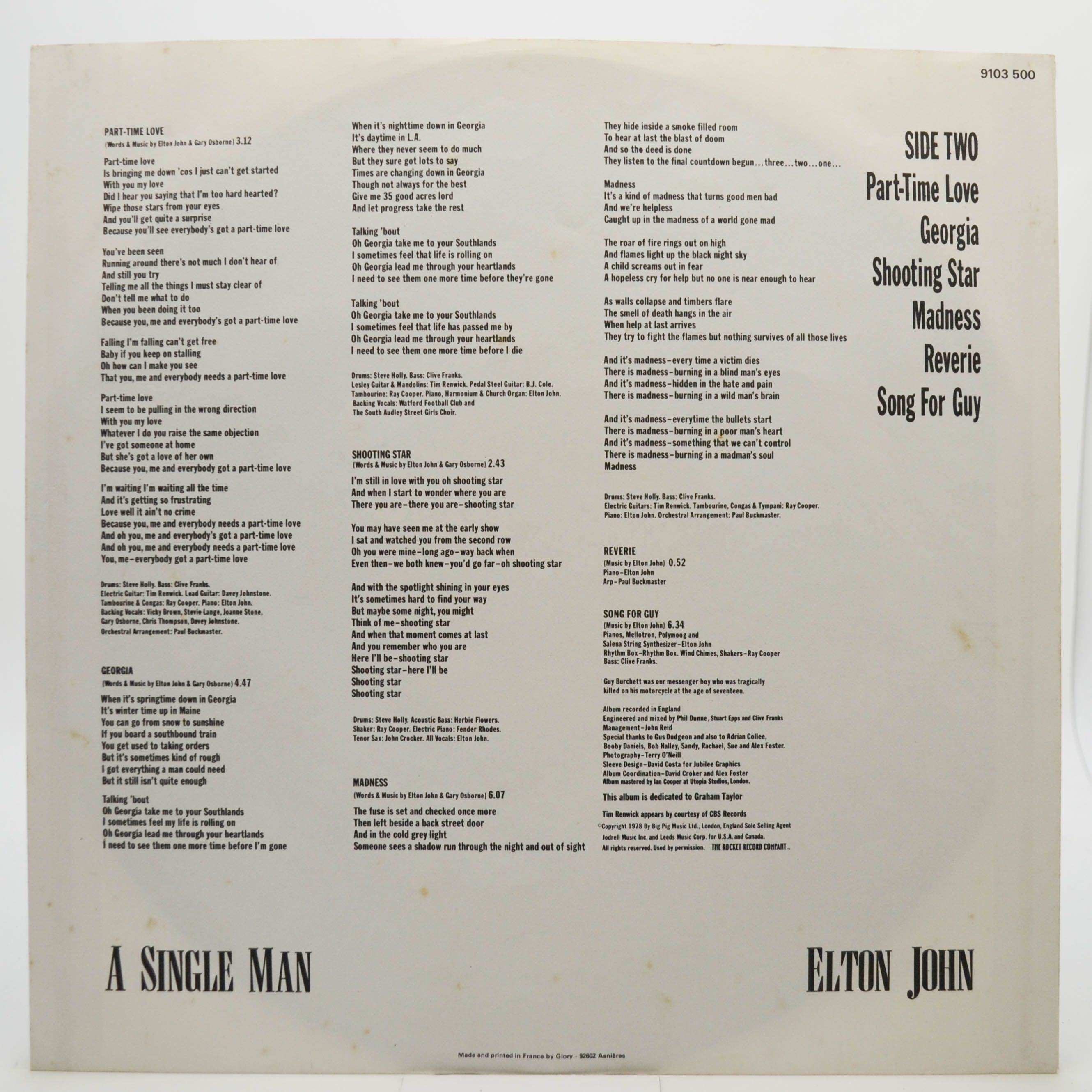 Elton John — A Single Man, 1978