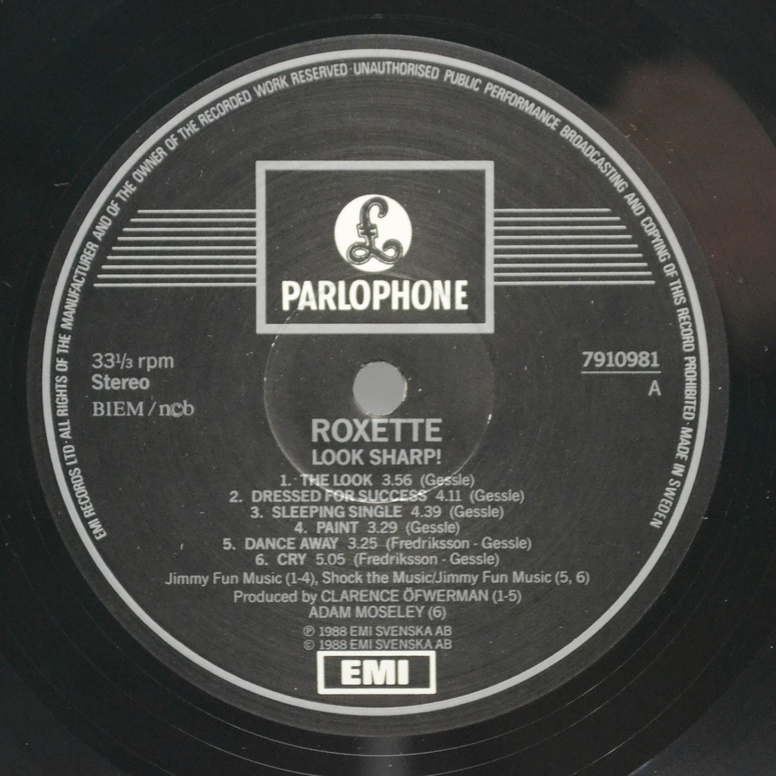 Roxette — Look Sharp! (1-st, Sweden), 1988