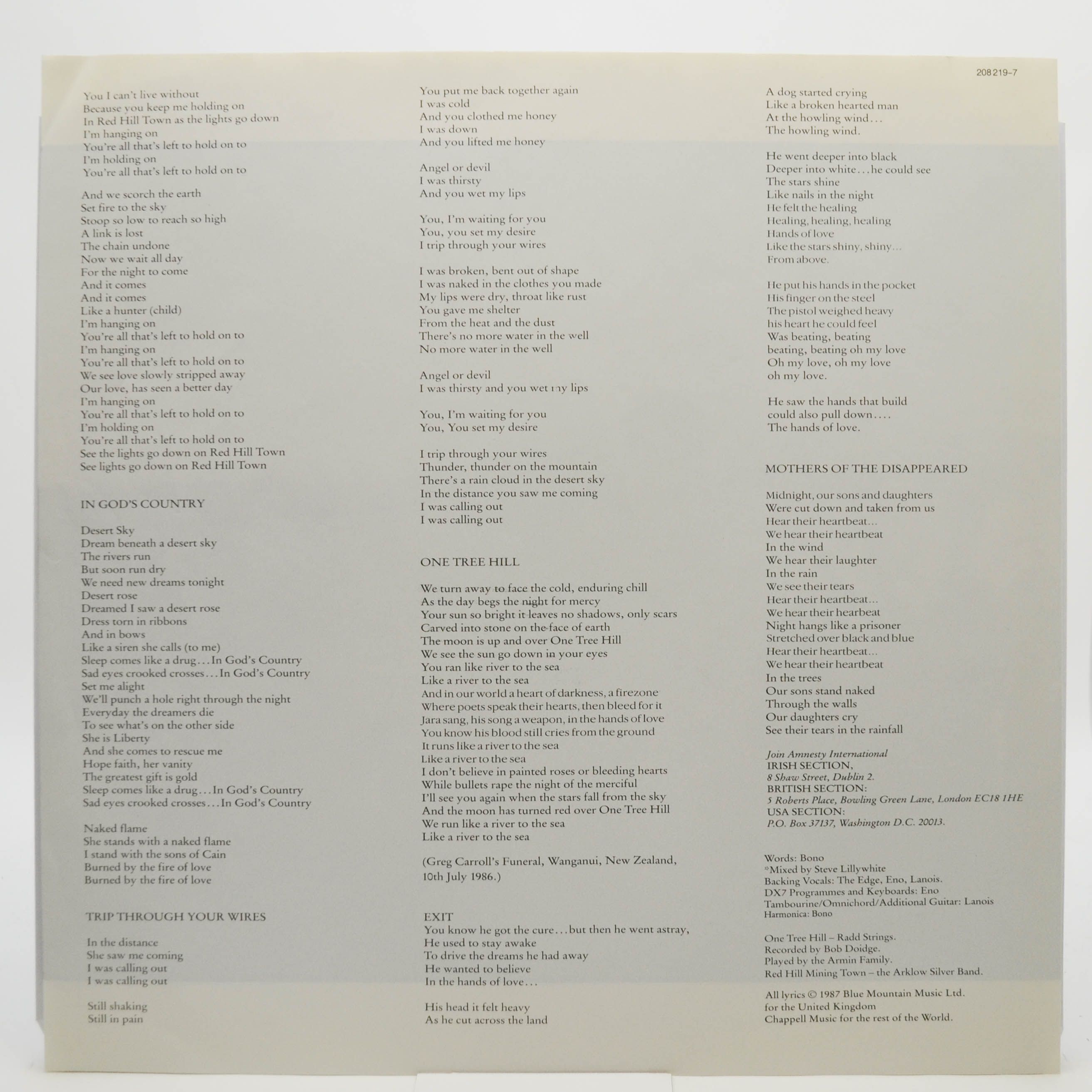 U2 — The Joshua Tree, 1987