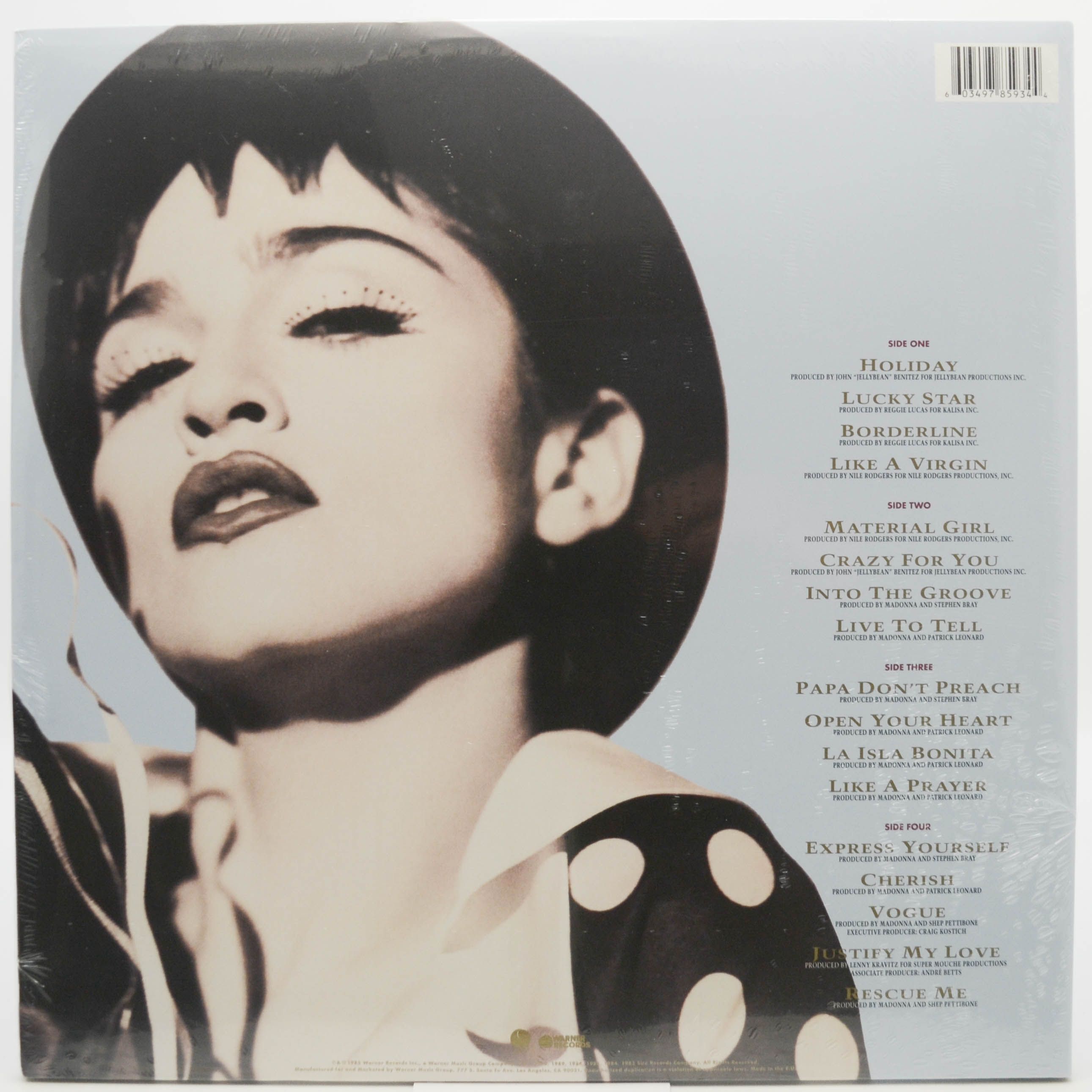 Madonna — The Immaculate Collection (2LP), 1990