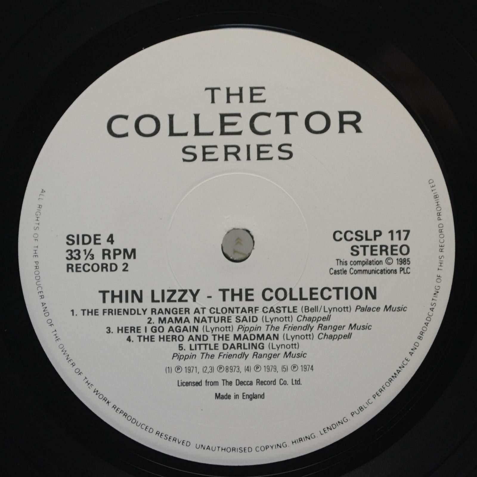 Виниловая пластинка Thin Lizzy — The Collection (2LP, UK), 1985