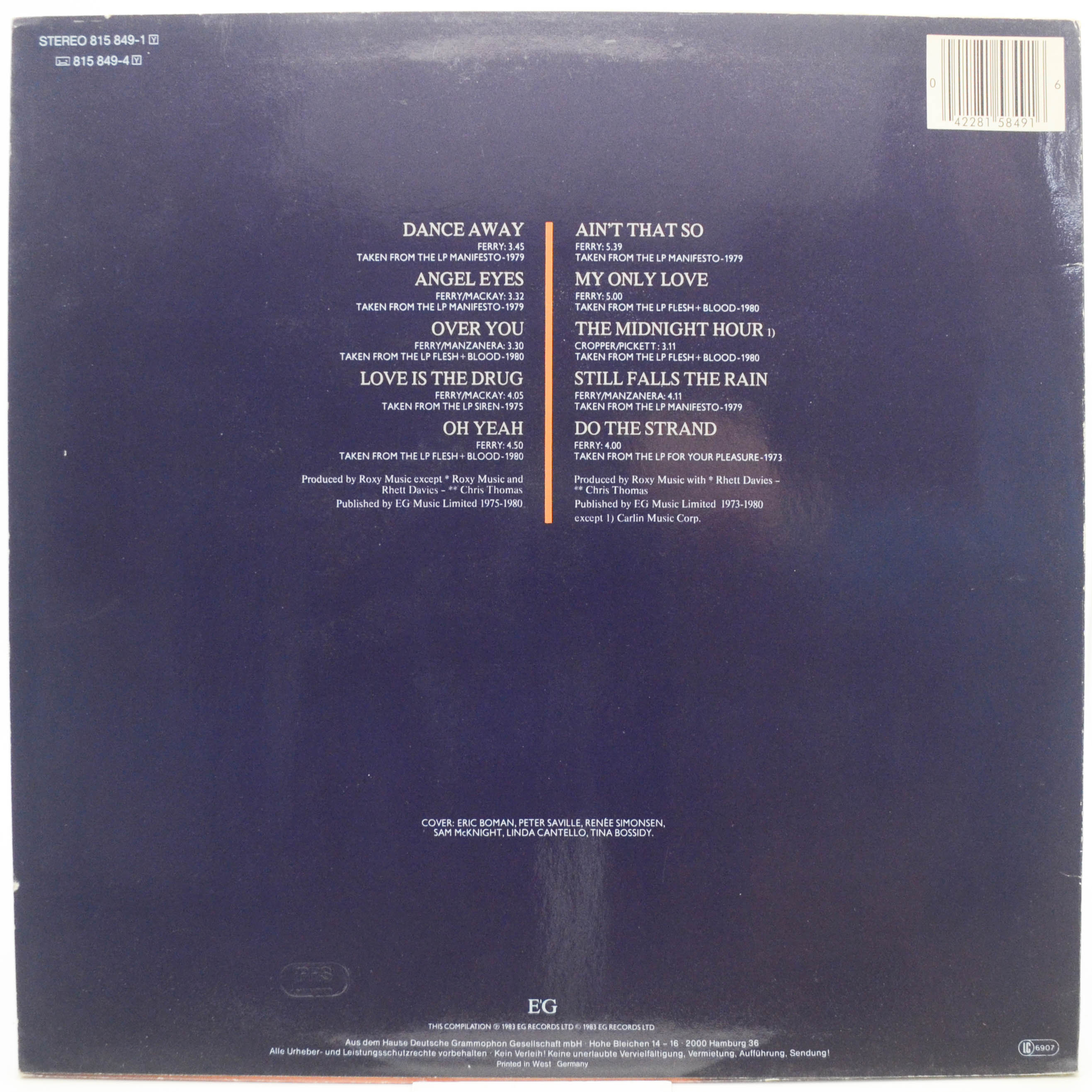 Виниловая пластинка Roxy Music — The Atlantic Years 1973 - 1980, 1983