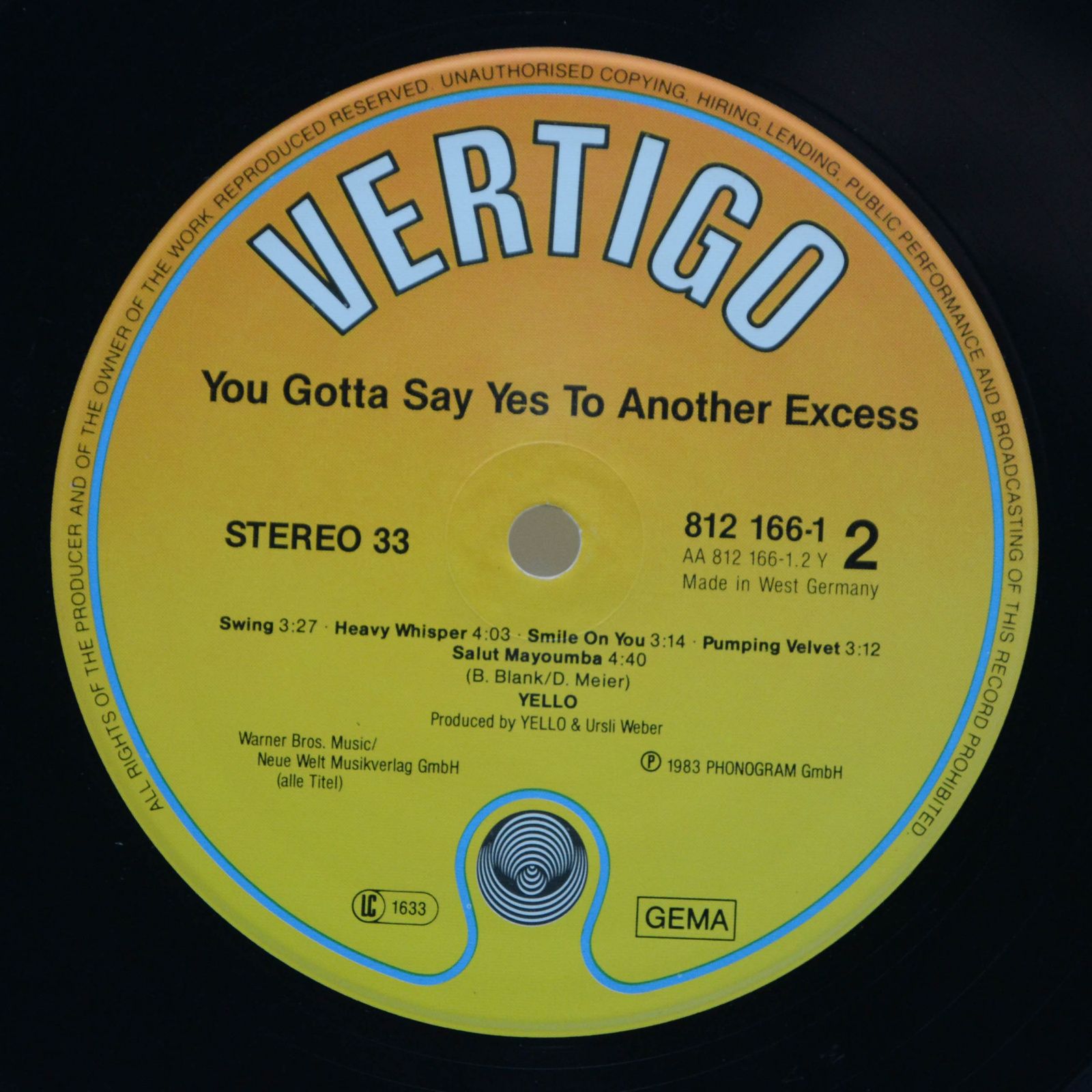 Yello — You Gotta Say Yes To Another Excess, 1983