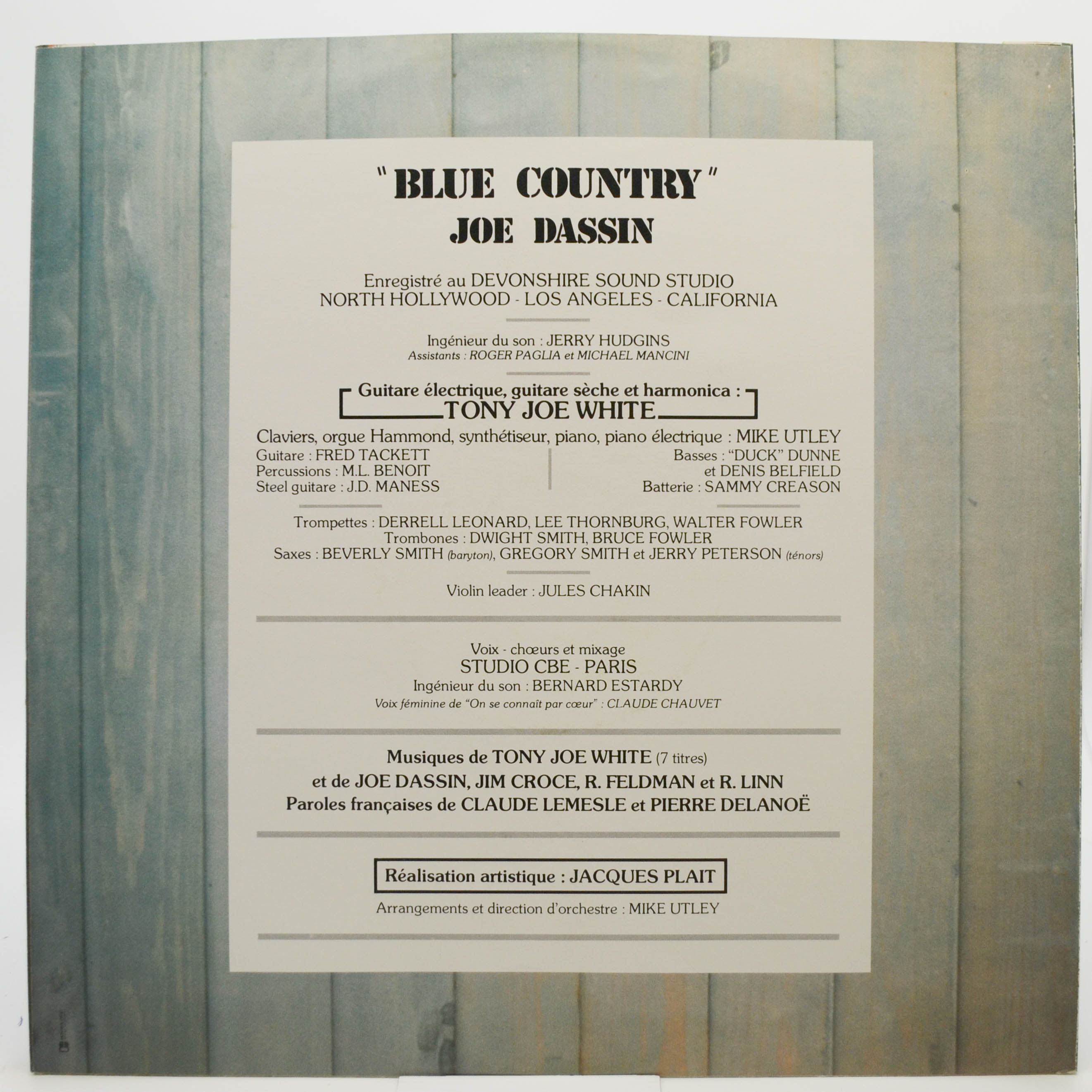 Виниловая пластинка Joe Dassin — Blue Country (1-st, France), 1979