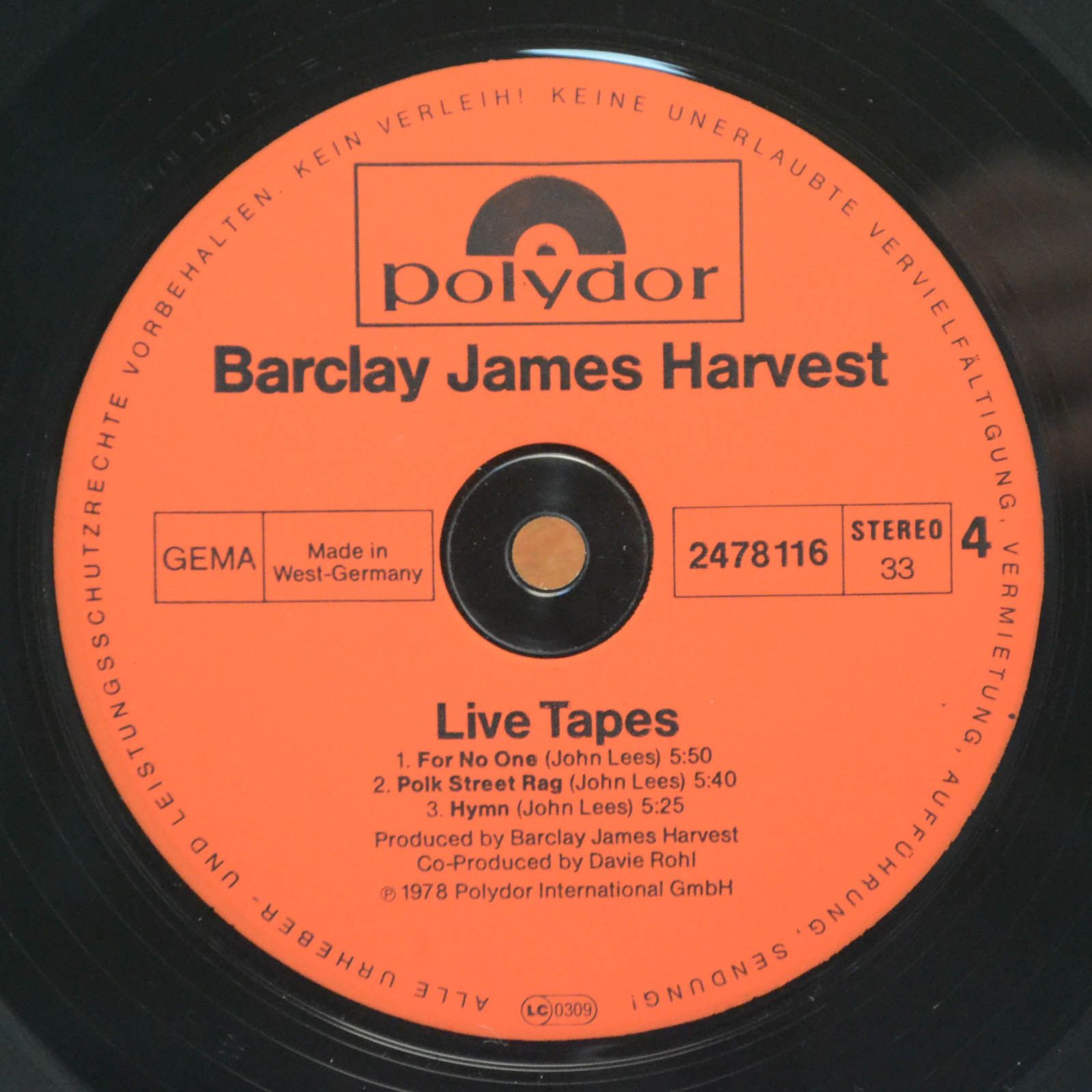 Виниловая пластинка Barclay James Harvest — Live Tapes (2LP), 1978
