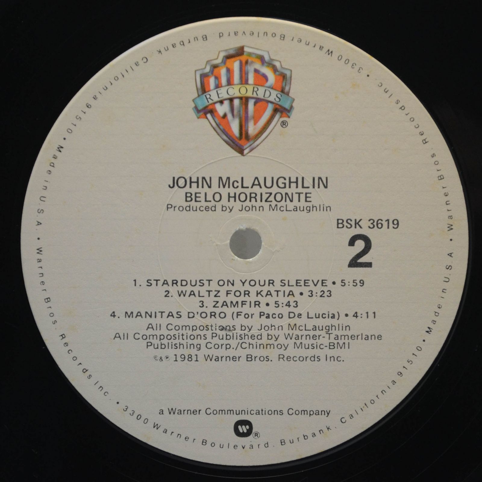 Виниловая пластинка John McLaughlin — Belo Horizonte (USA), 1981