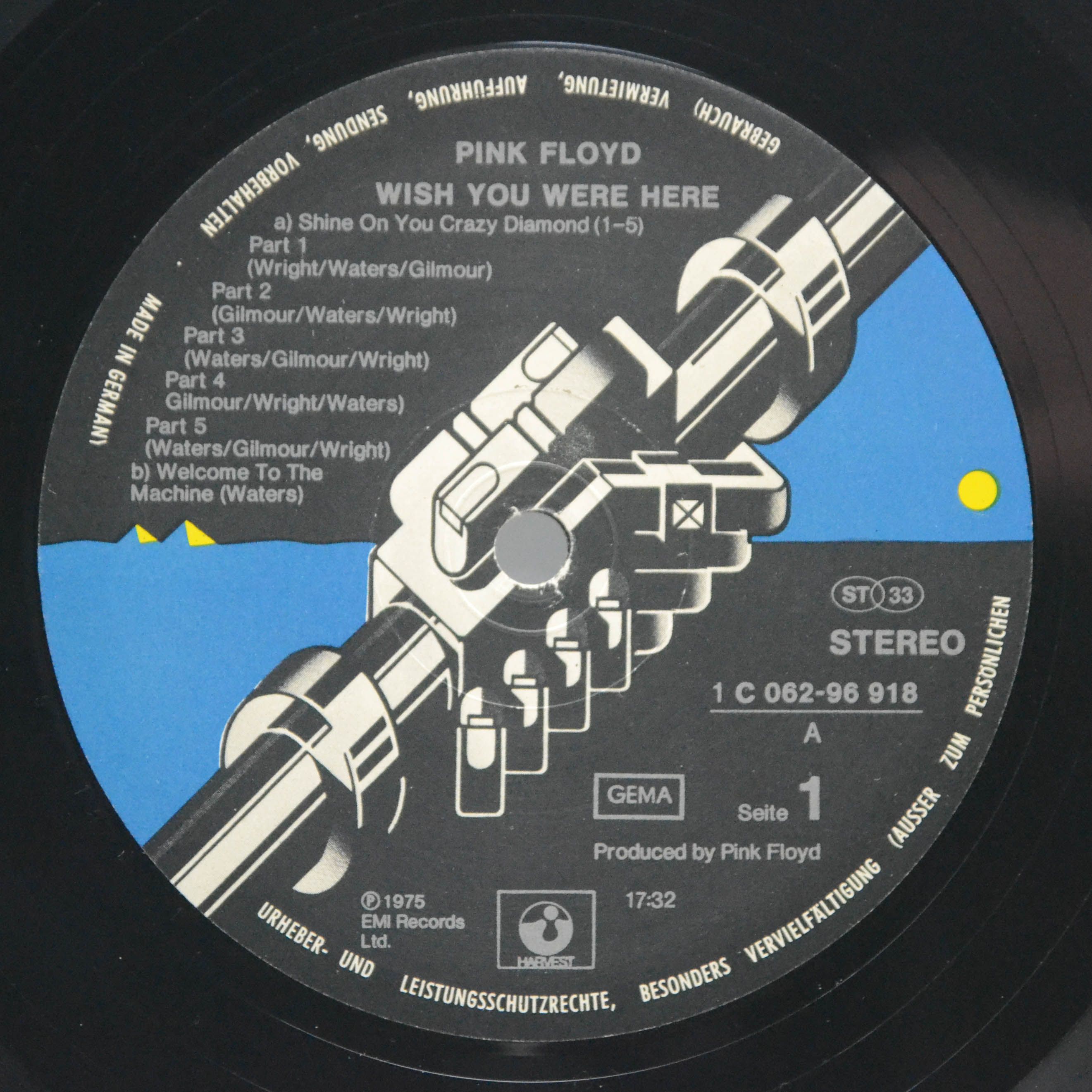 Виниловая пластинка Pink Floyd — Wish You Were Here, 1975