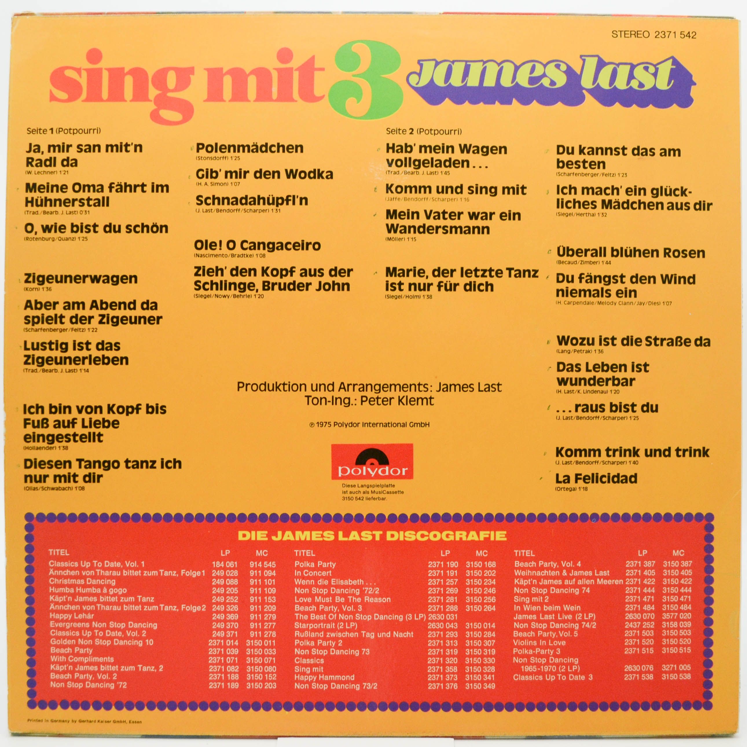 James Last — Sing Mit 3, 1975