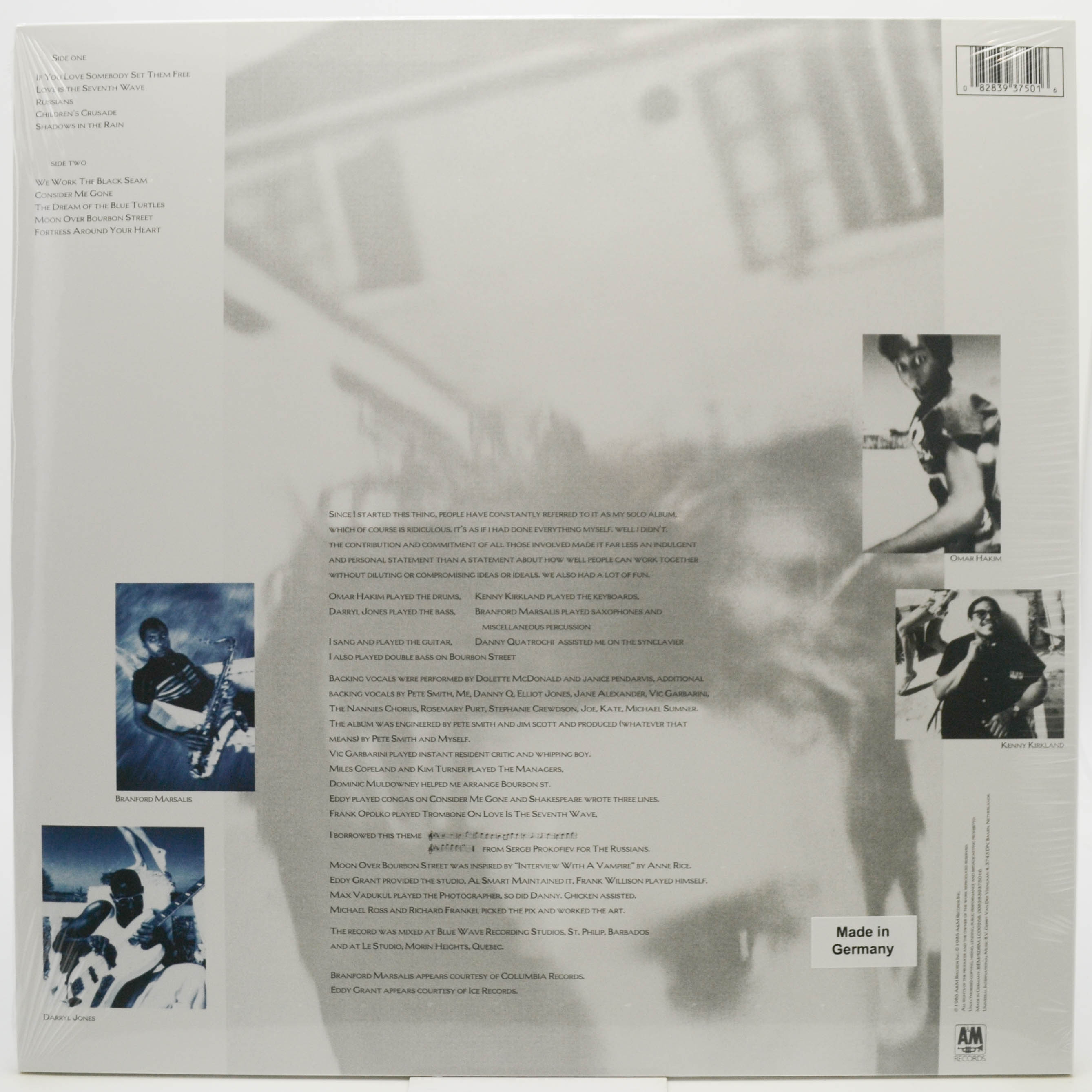 Sting — The Dream Of The Blue Turtles, 1985