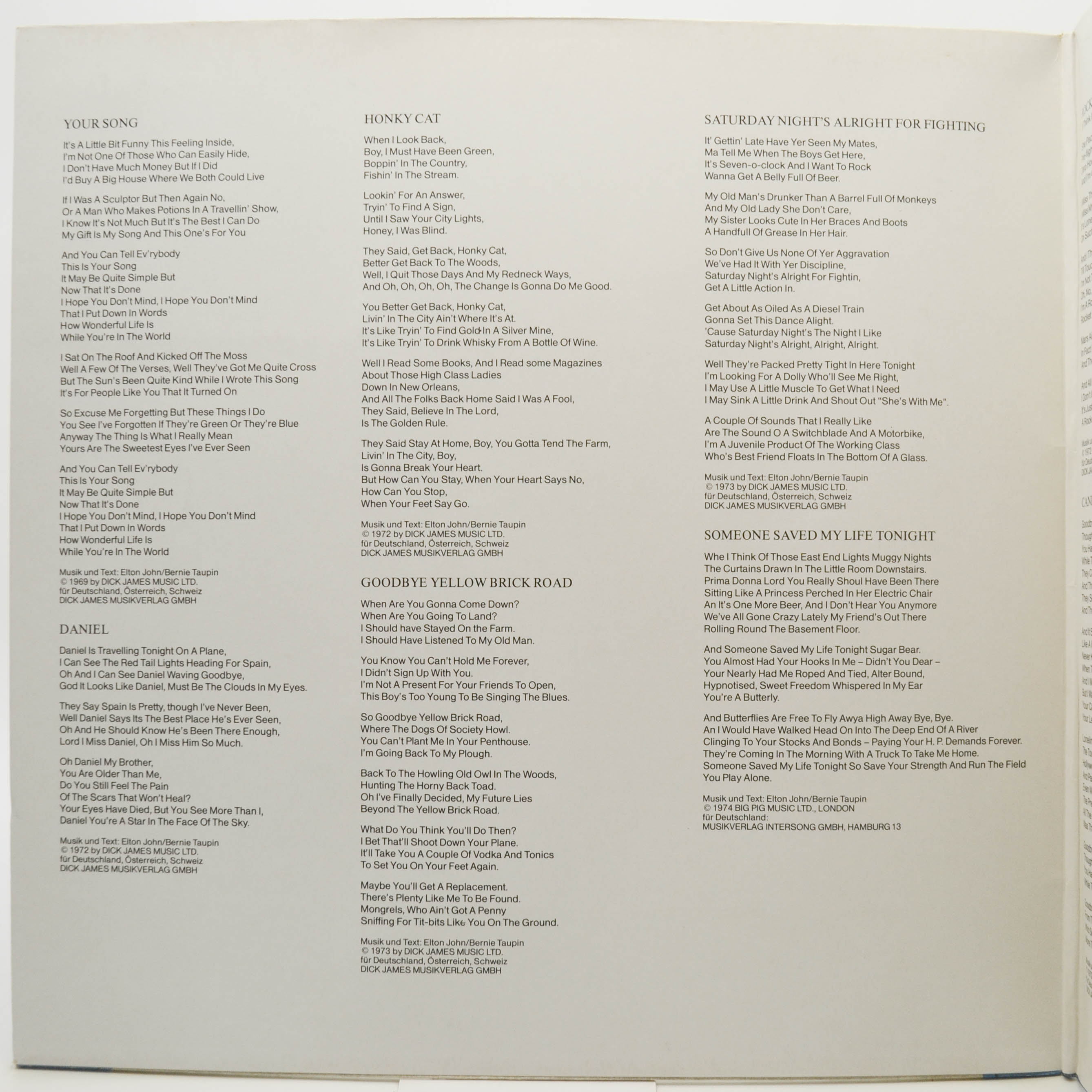 Elton John — Songbook, 1986