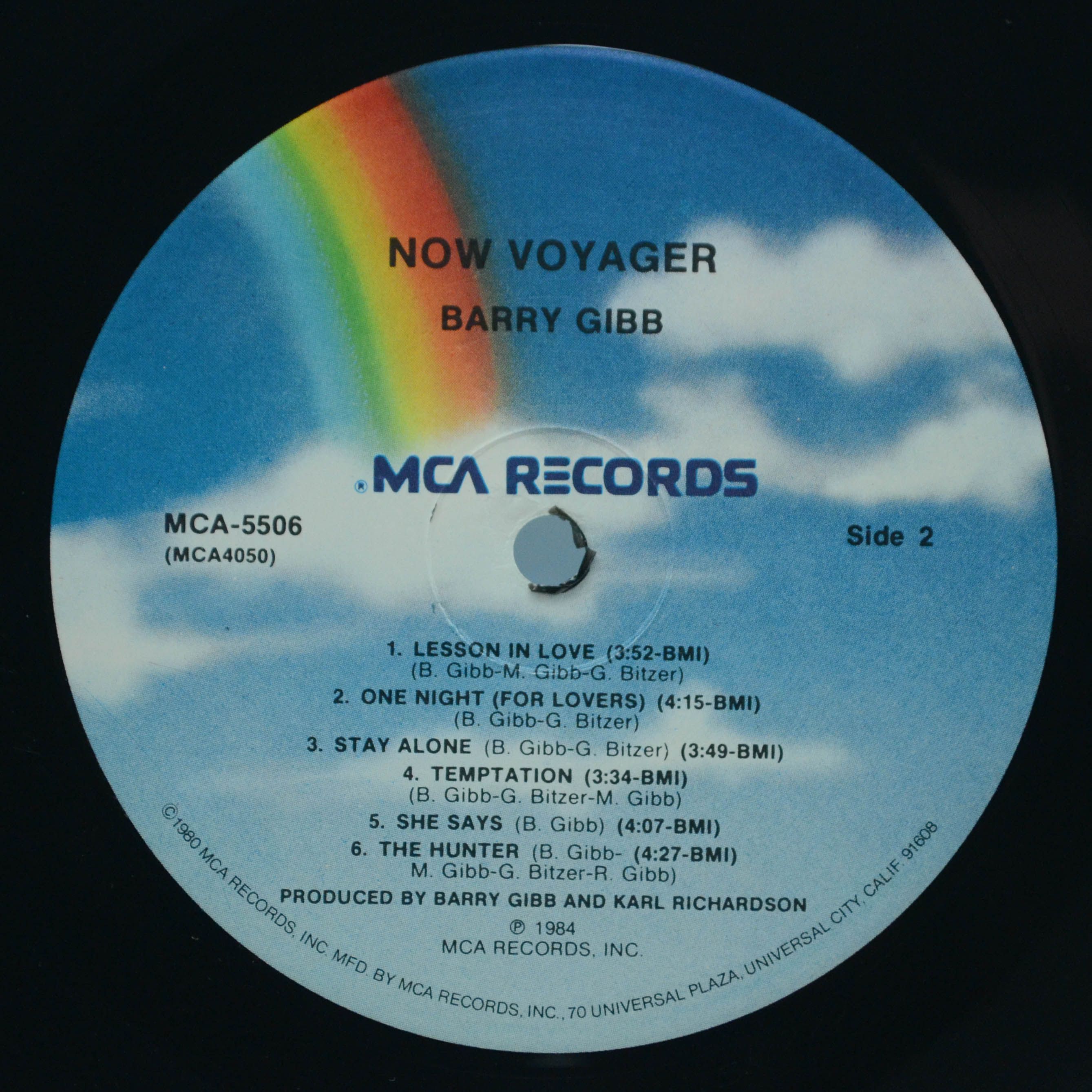 Виниловая пластинка Barry Gibb — Now Voyager (USA), 1984
