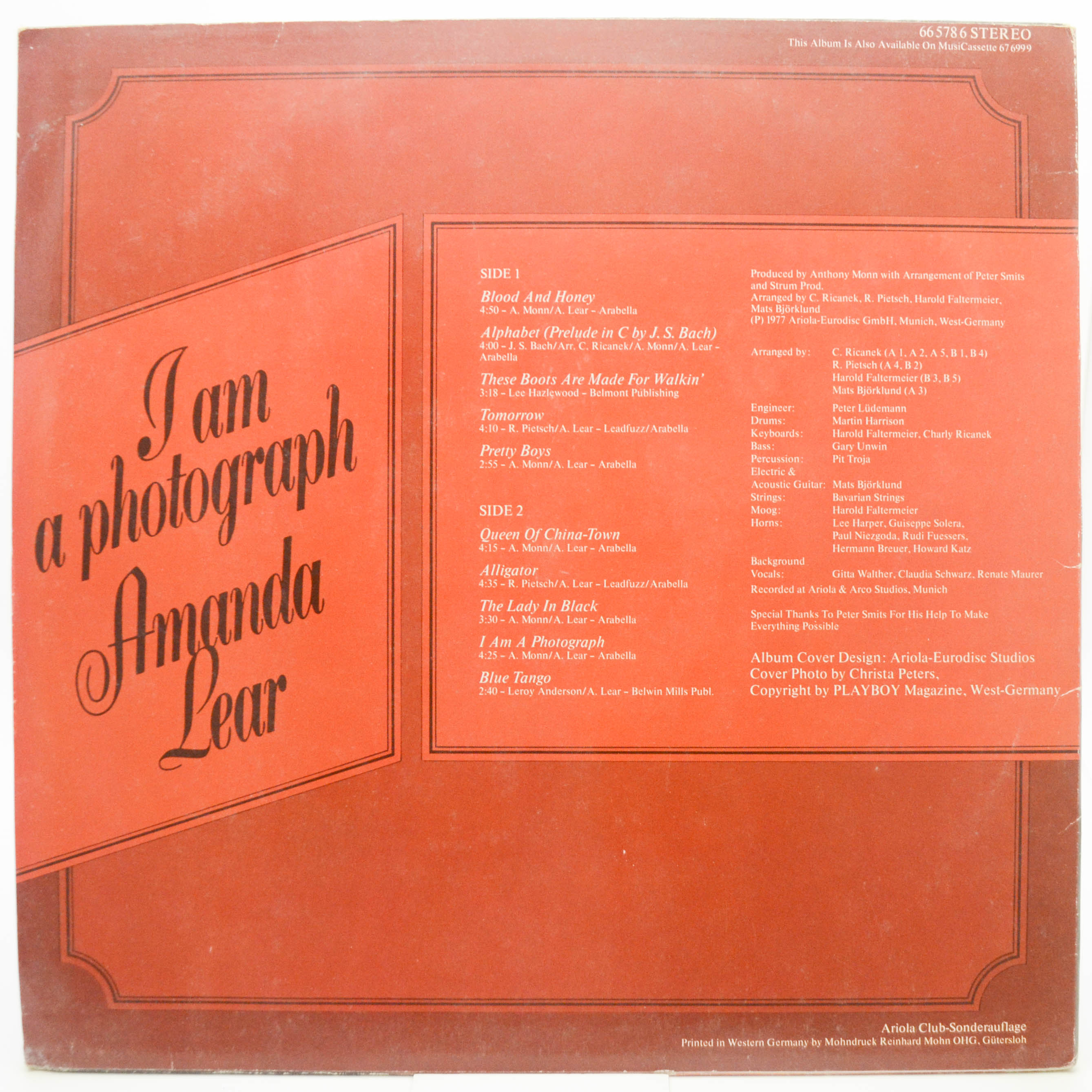 Виниловая пластинка Amanda Lear — I Am A Photograph, 1977