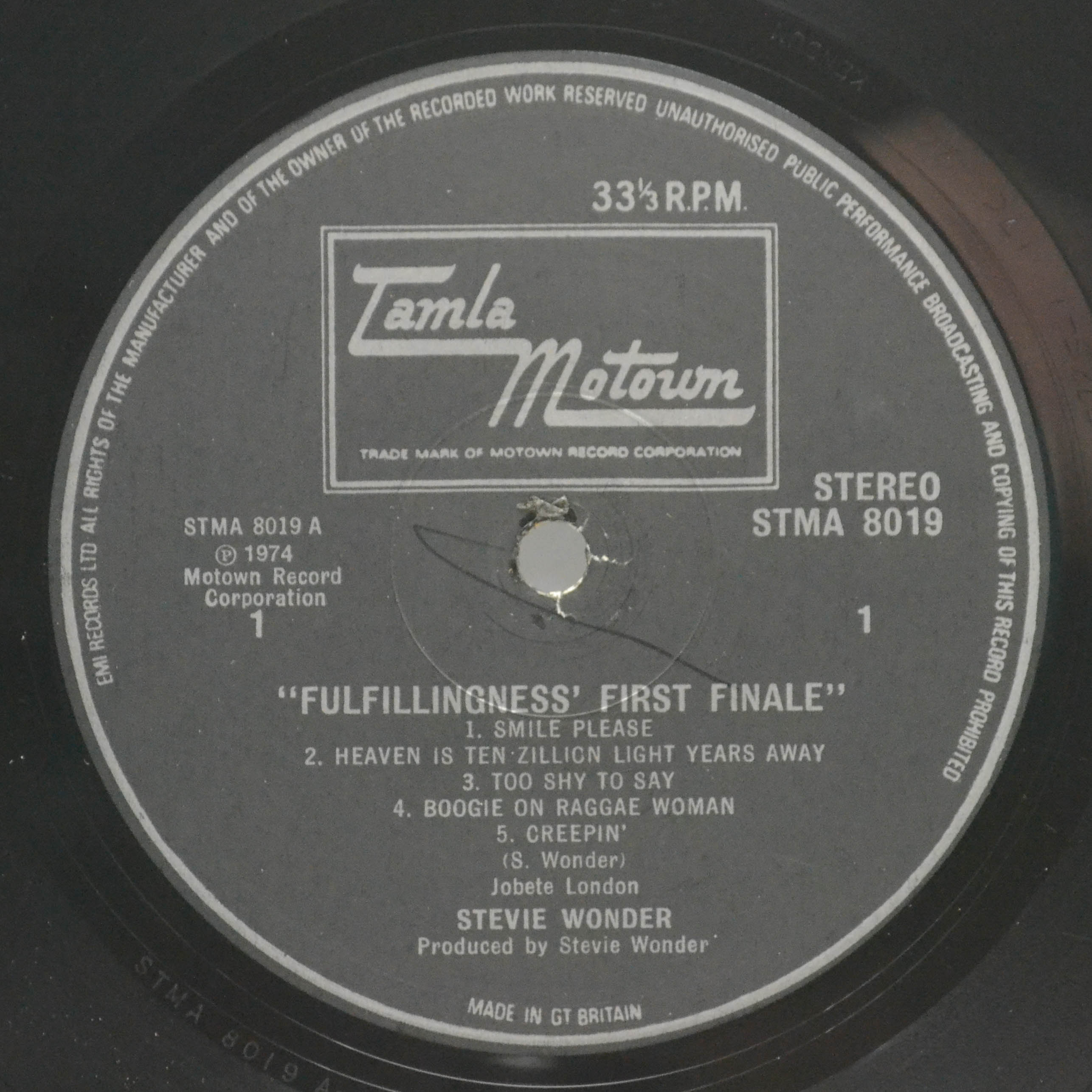 Виниловая пластинка Stevie Wonder — Fulfillingness' First Finale (UK), 1974