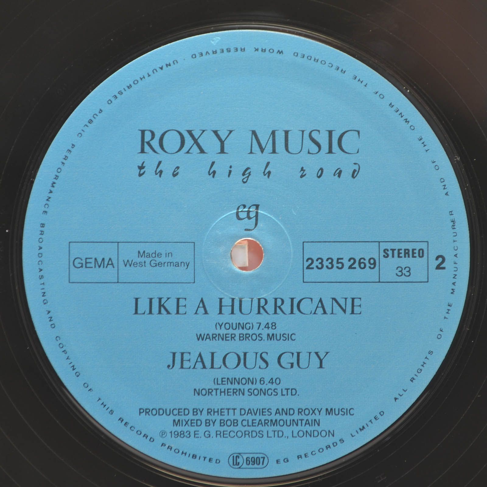 Виниловая пластинка Roxy Music — The High Road, 1983