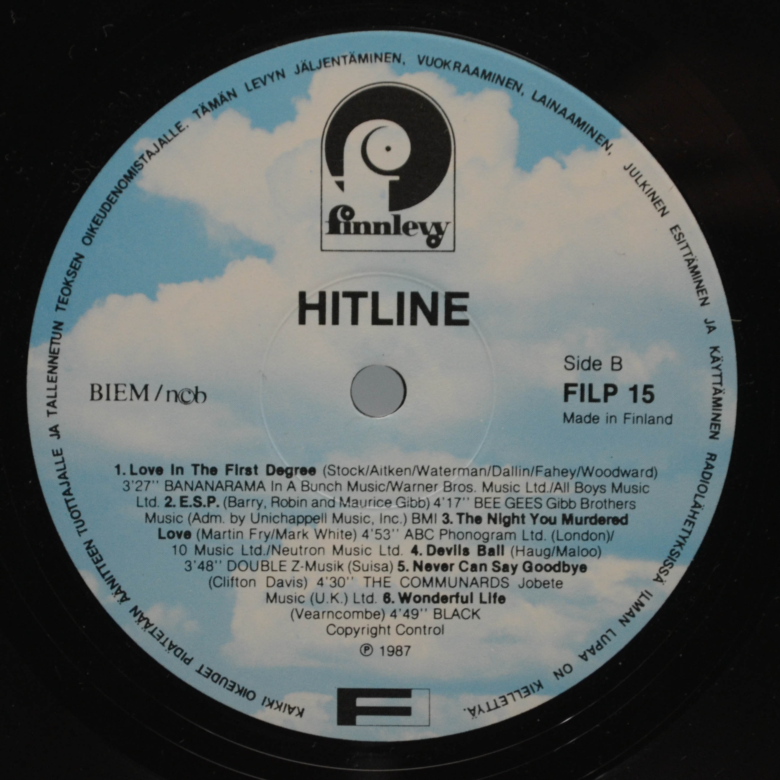 Various — Hitline (2LP), 1987
