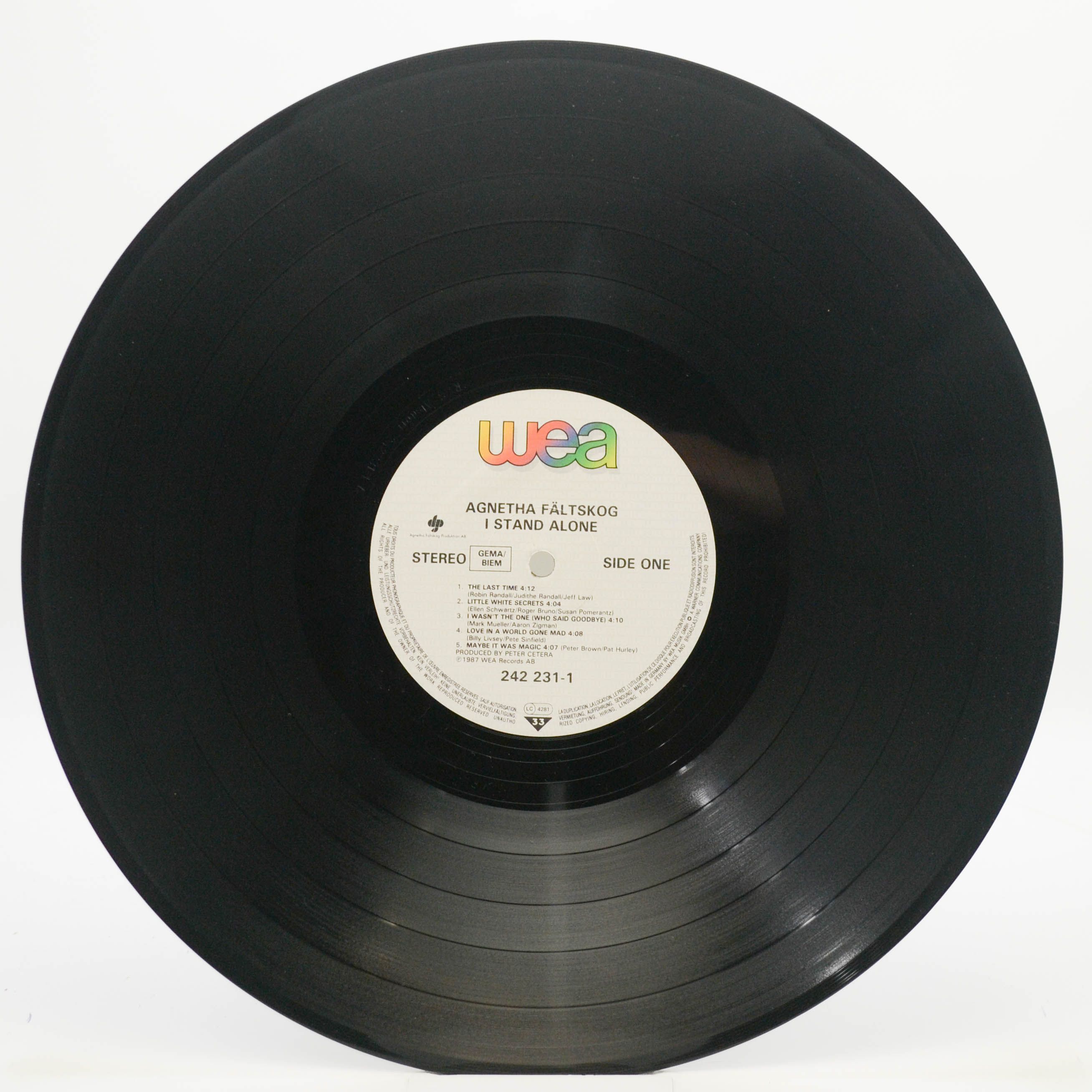 Виниловая пластинка Agnetha Fältskog — I Stand Alone, 1987