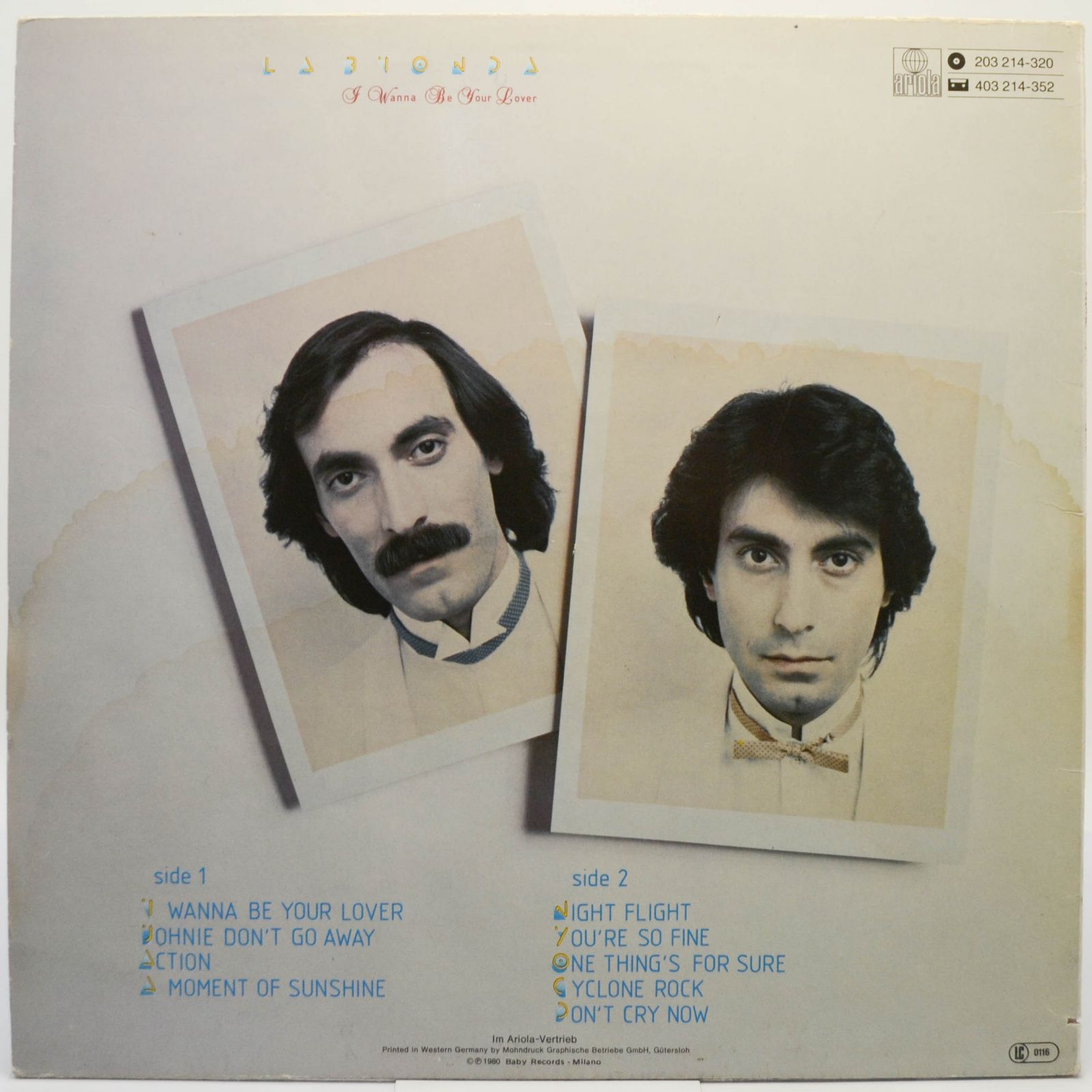 La Bionda — I Wanna Be Your Lover, 1980