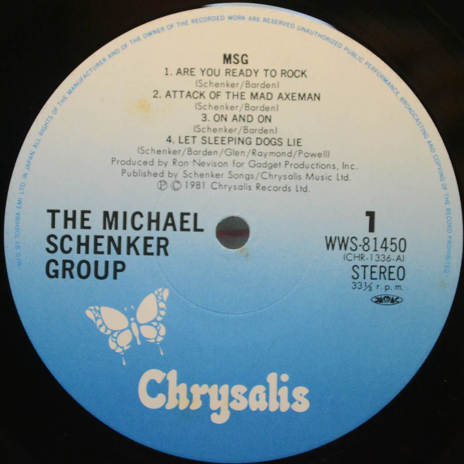 Виниловая пластинка Michael Schenker Group — MSG, 1981