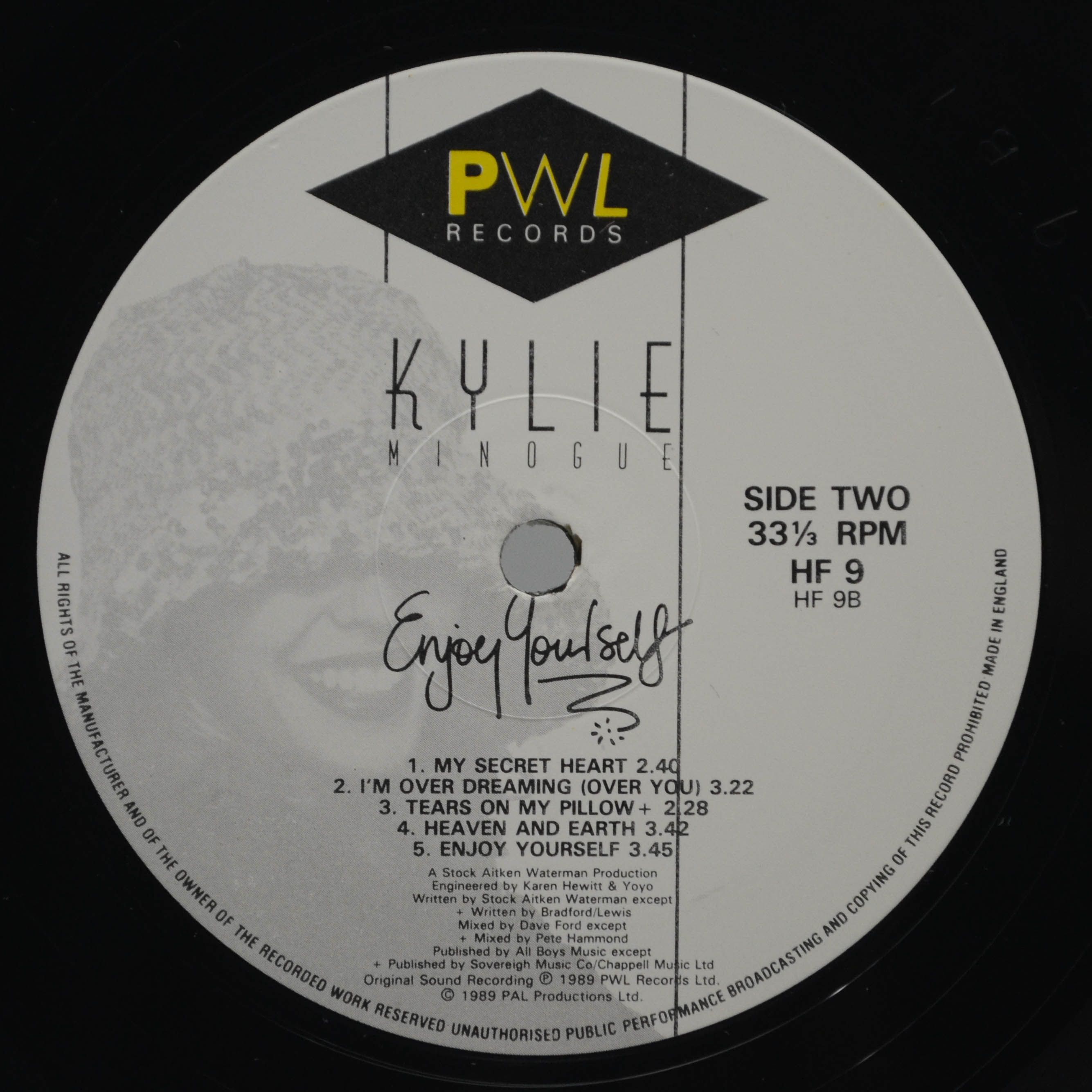 Виниловая пластинка Kylie Minogue — Enjoy Yourself (UK), 1989