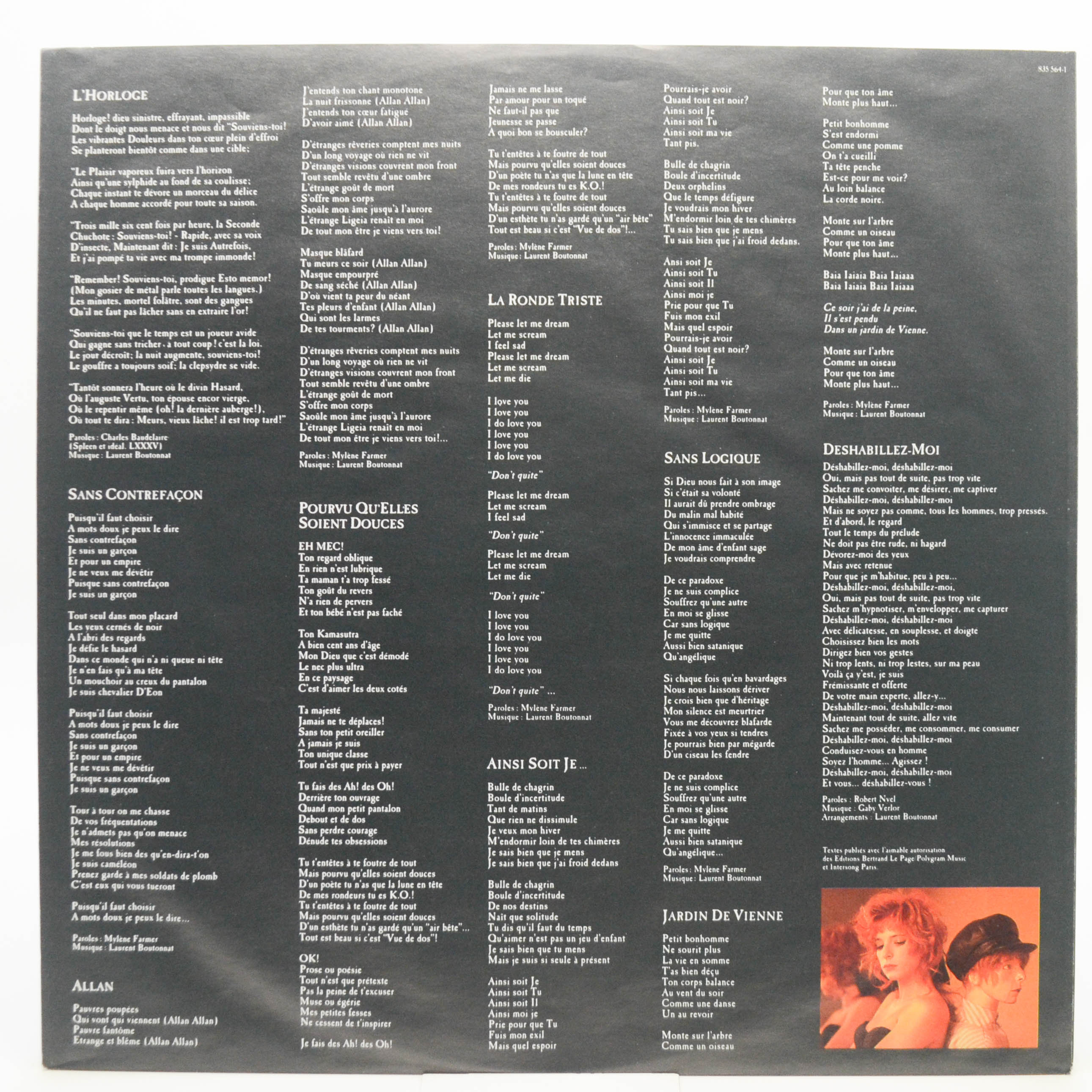 Виниловая пластинка Mylene Farmer — Ainsi Soit Je..., 1988