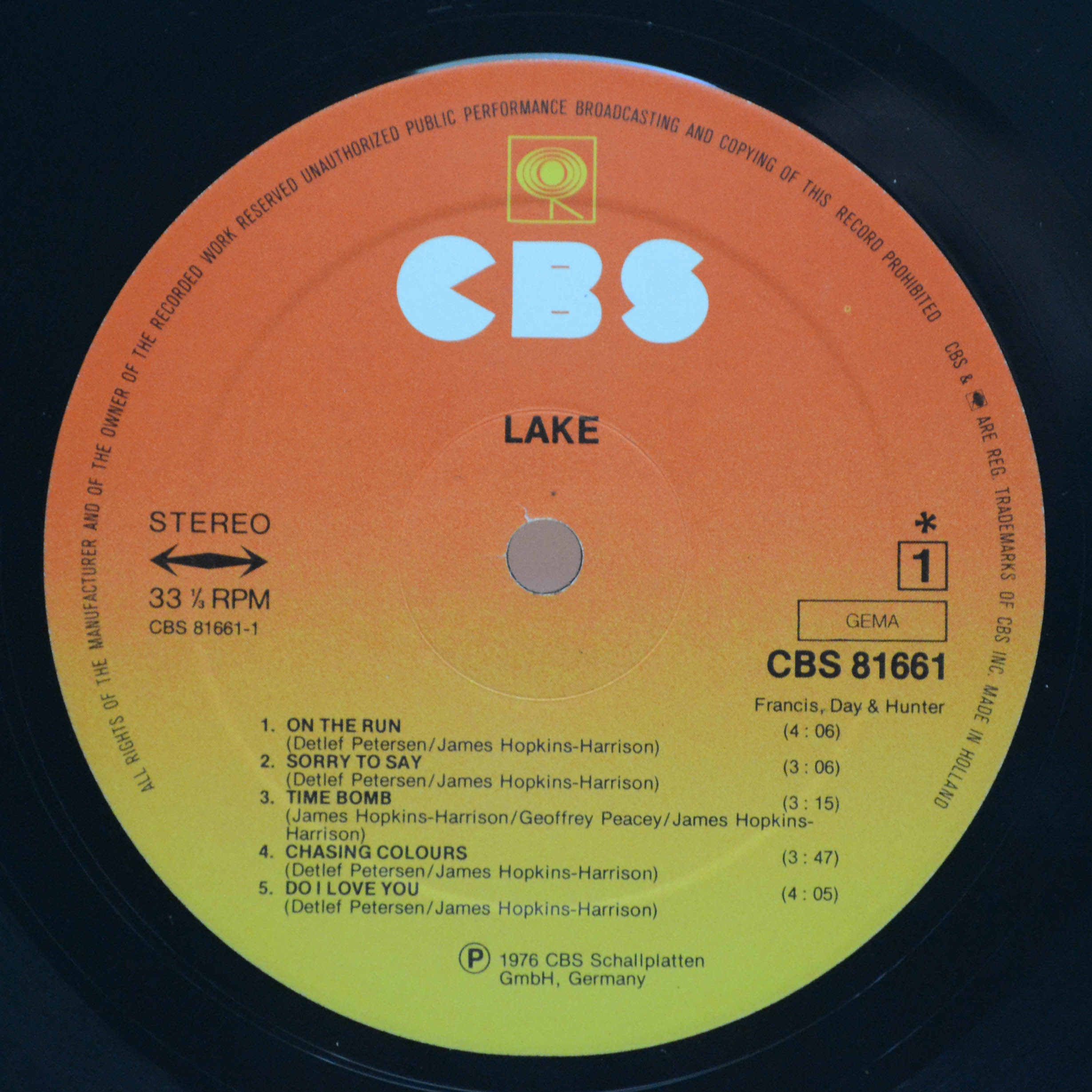 Виниловая пластинка Lake — Lake, 1976