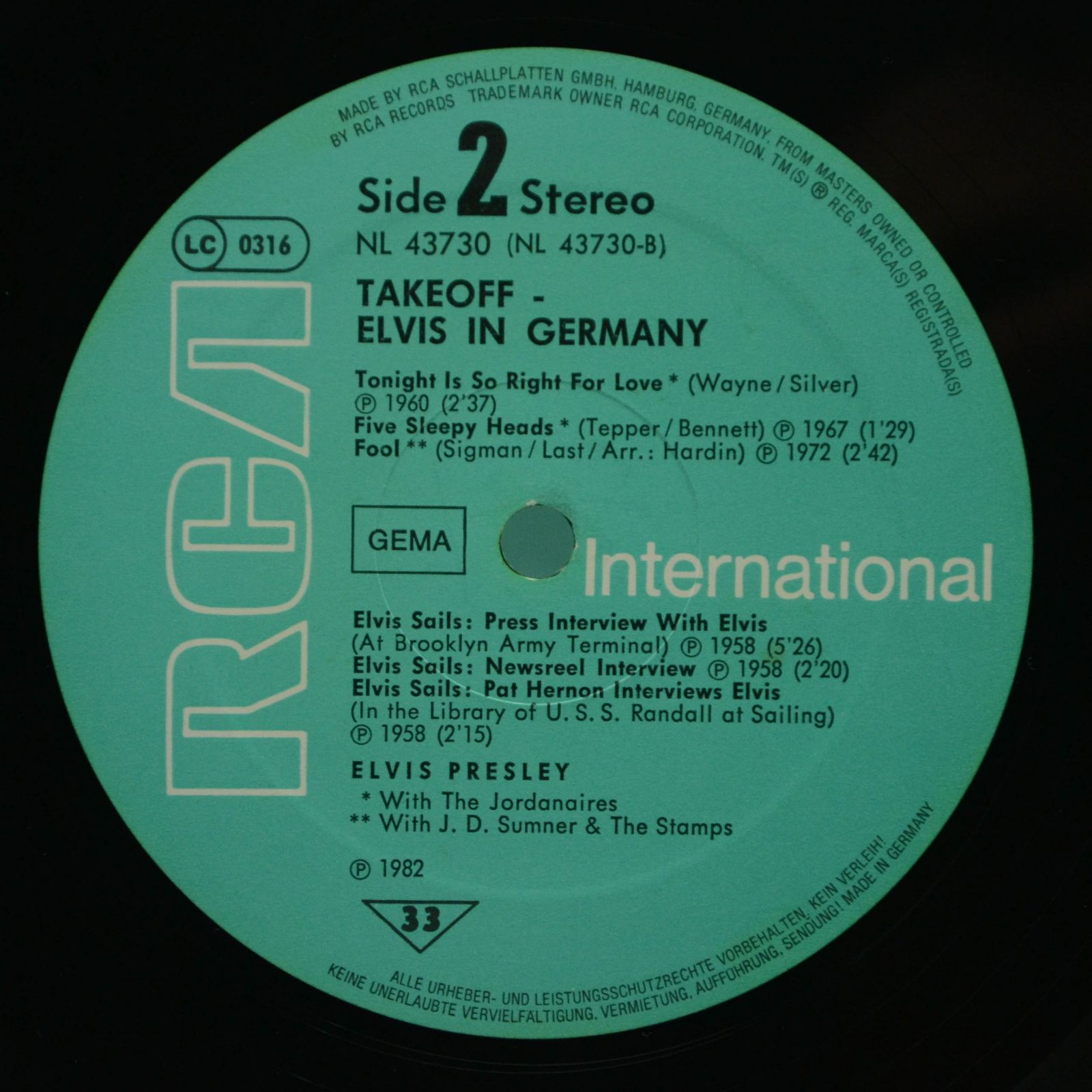 Elvis Presley — Elvis In Germany, 1982