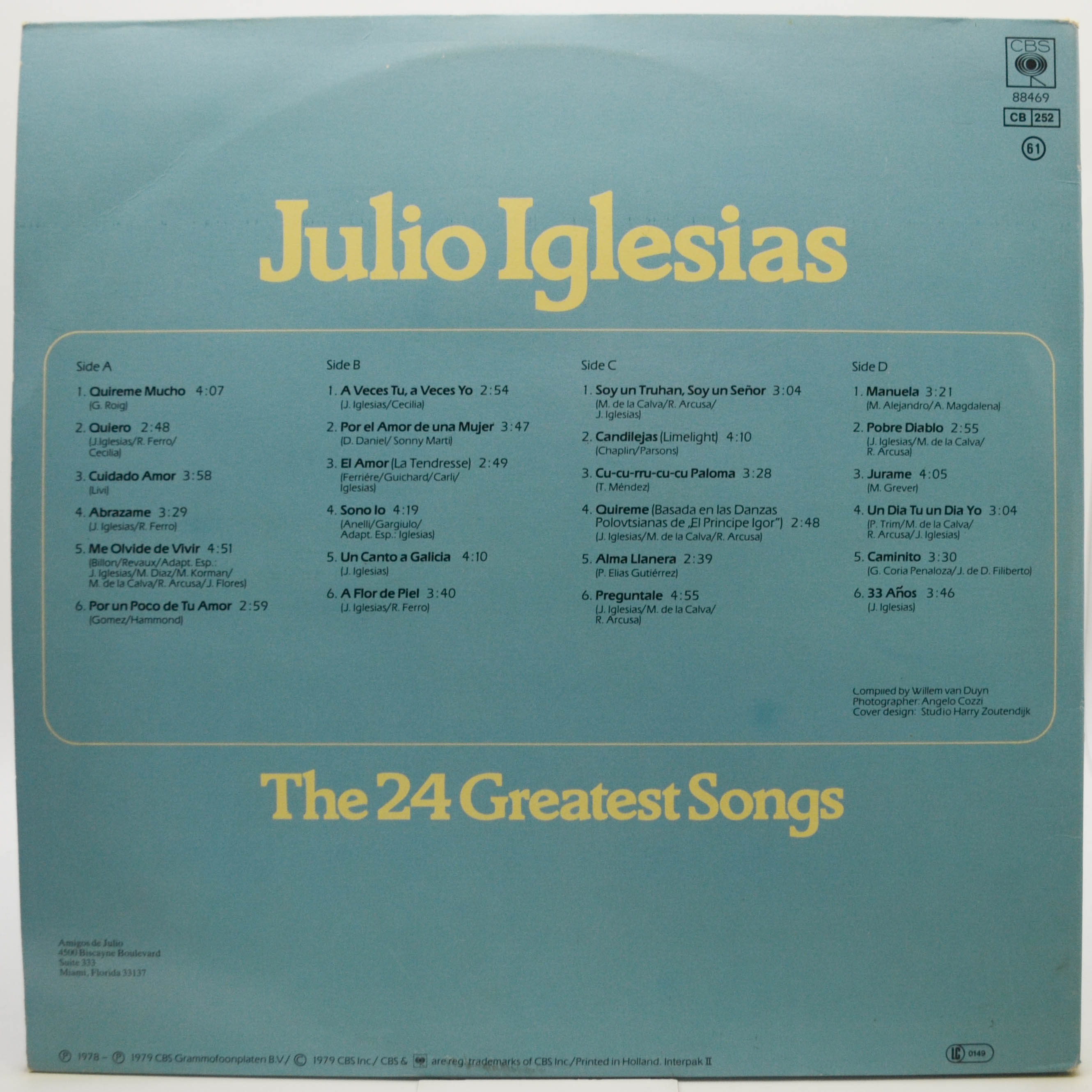 Julio Iglesias — The 24 Greatest Songs (2LP), 1979