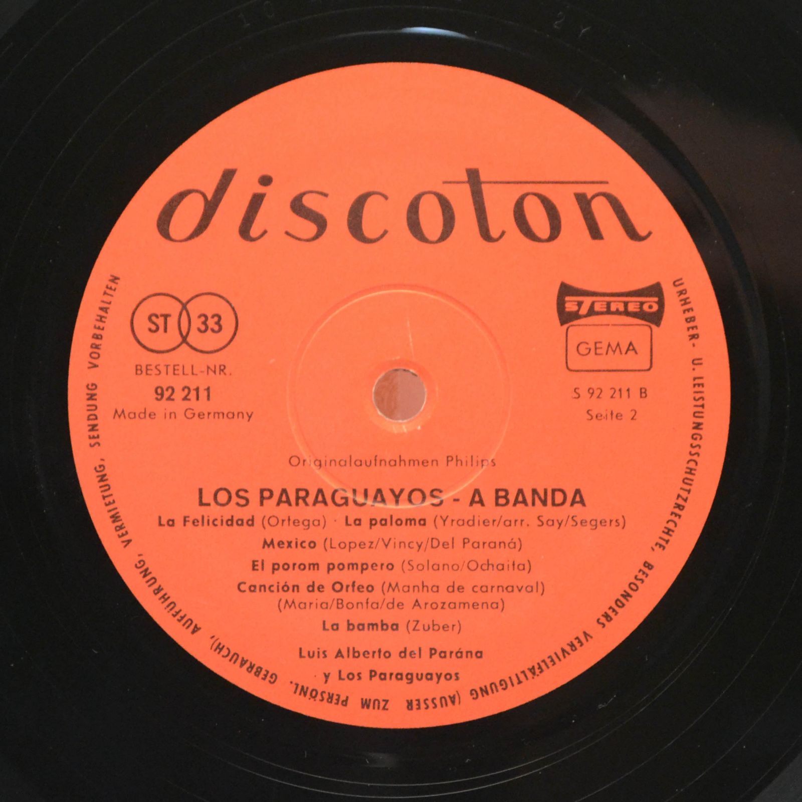 Виниловая пластинка Los Paraguayos — A Banda,