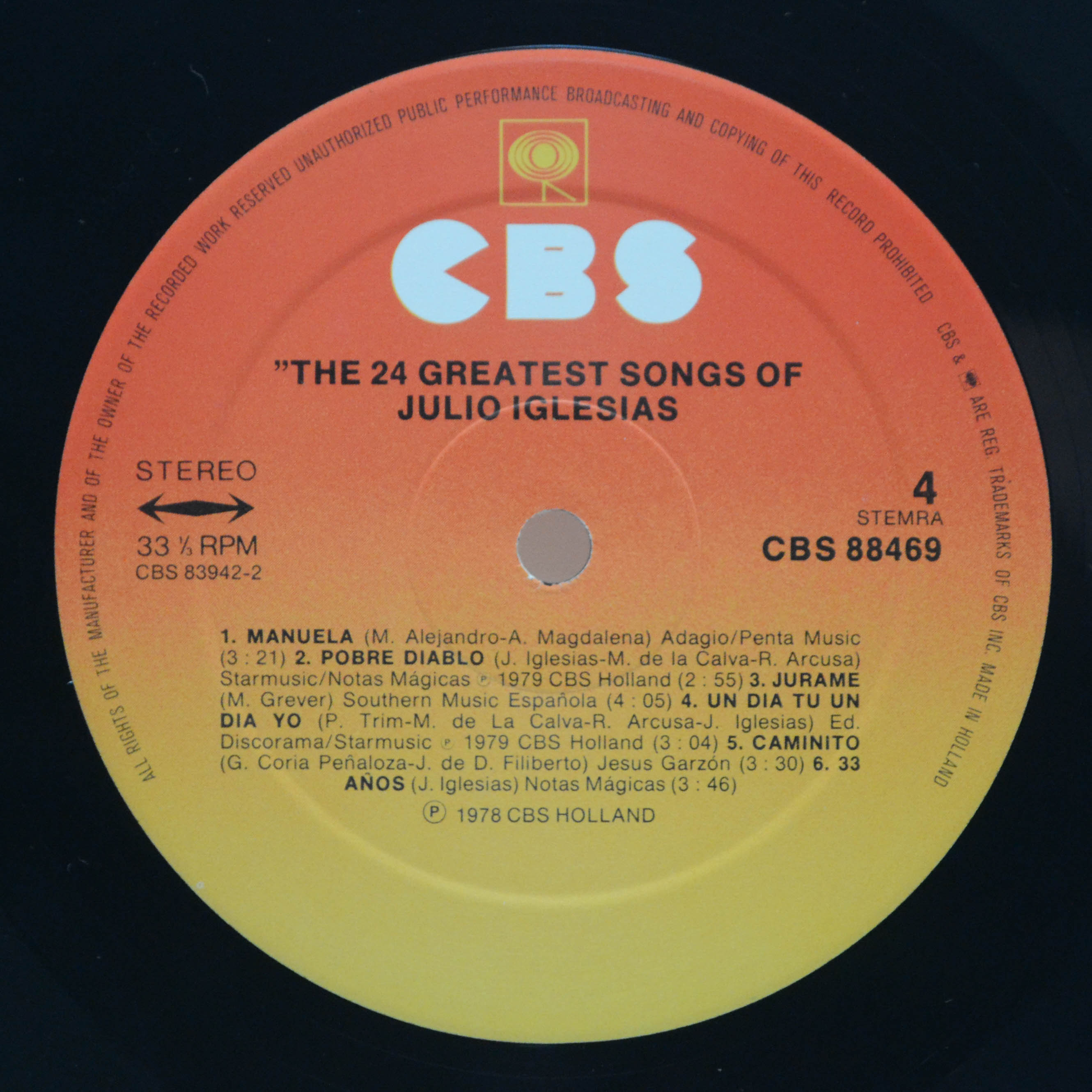 Julio Iglesias — The 24 Greatest Songs (2LP), 1979