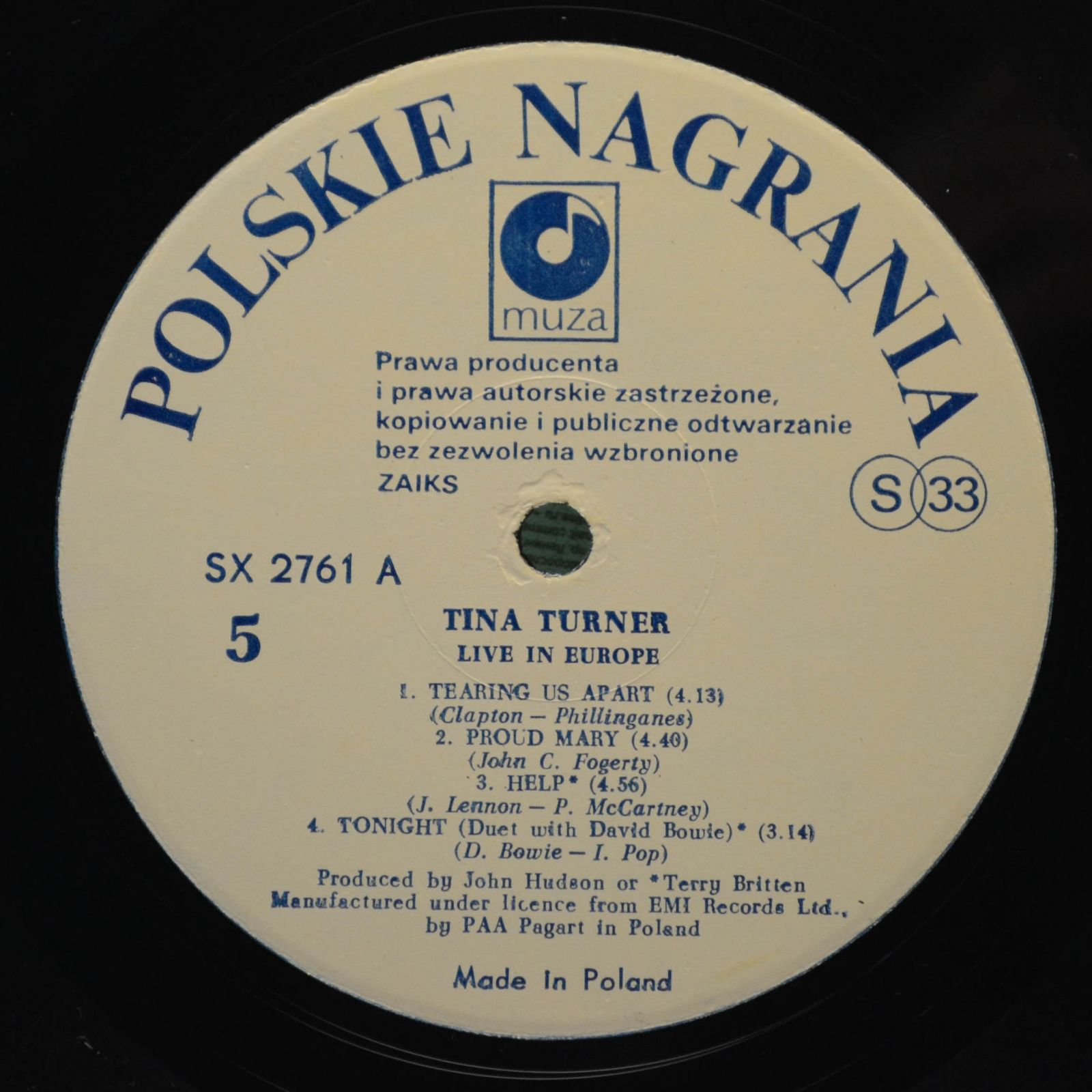 Tina Turner — Tina Live In Europe (3LP), 1989