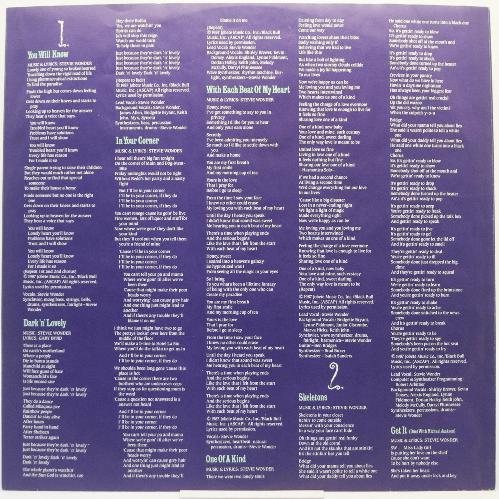 Виниловая пластинка Stevie Wonder — Characters, 1987